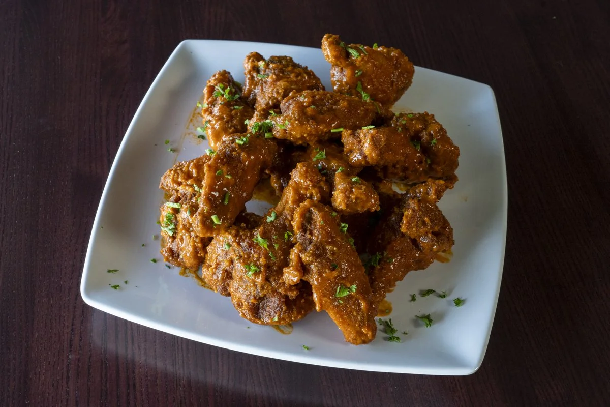 City Tap buffalo wings with dipping sauce