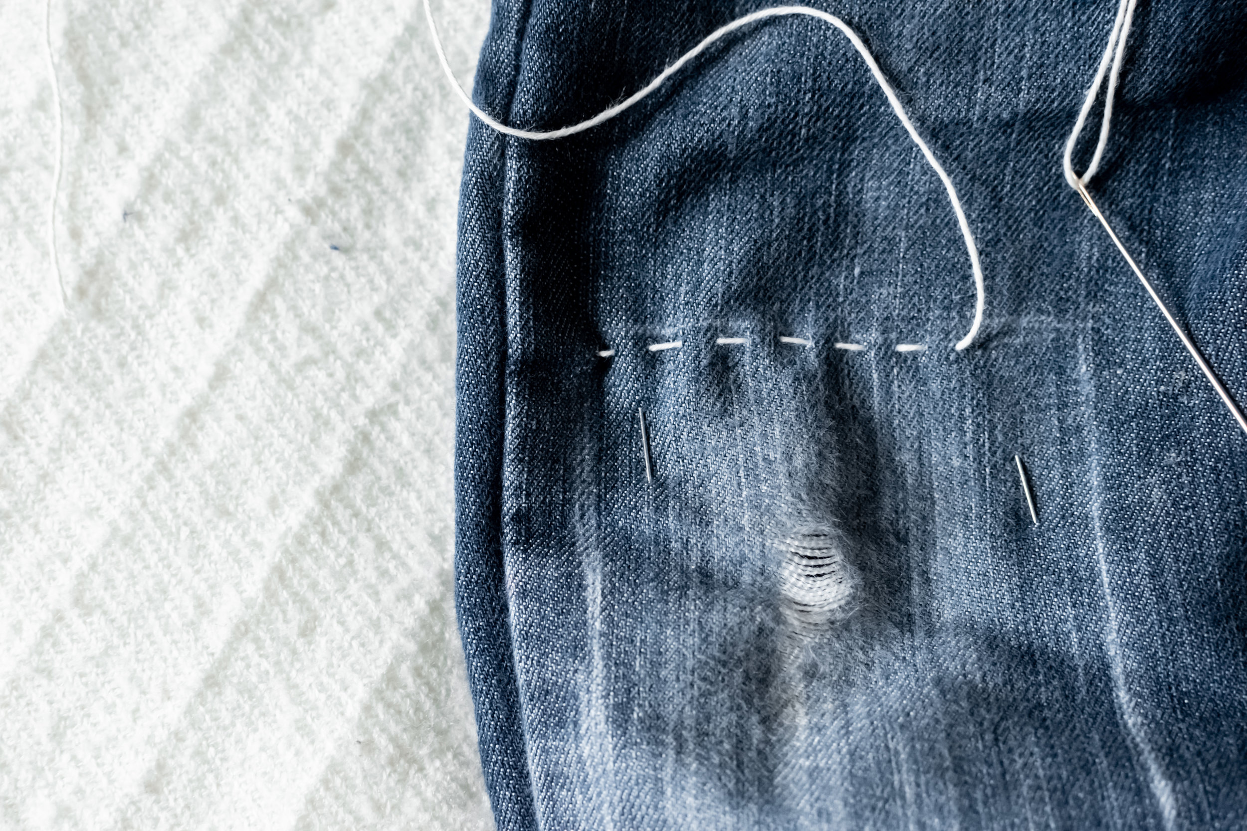 How to Do Sashiko Denim Mending