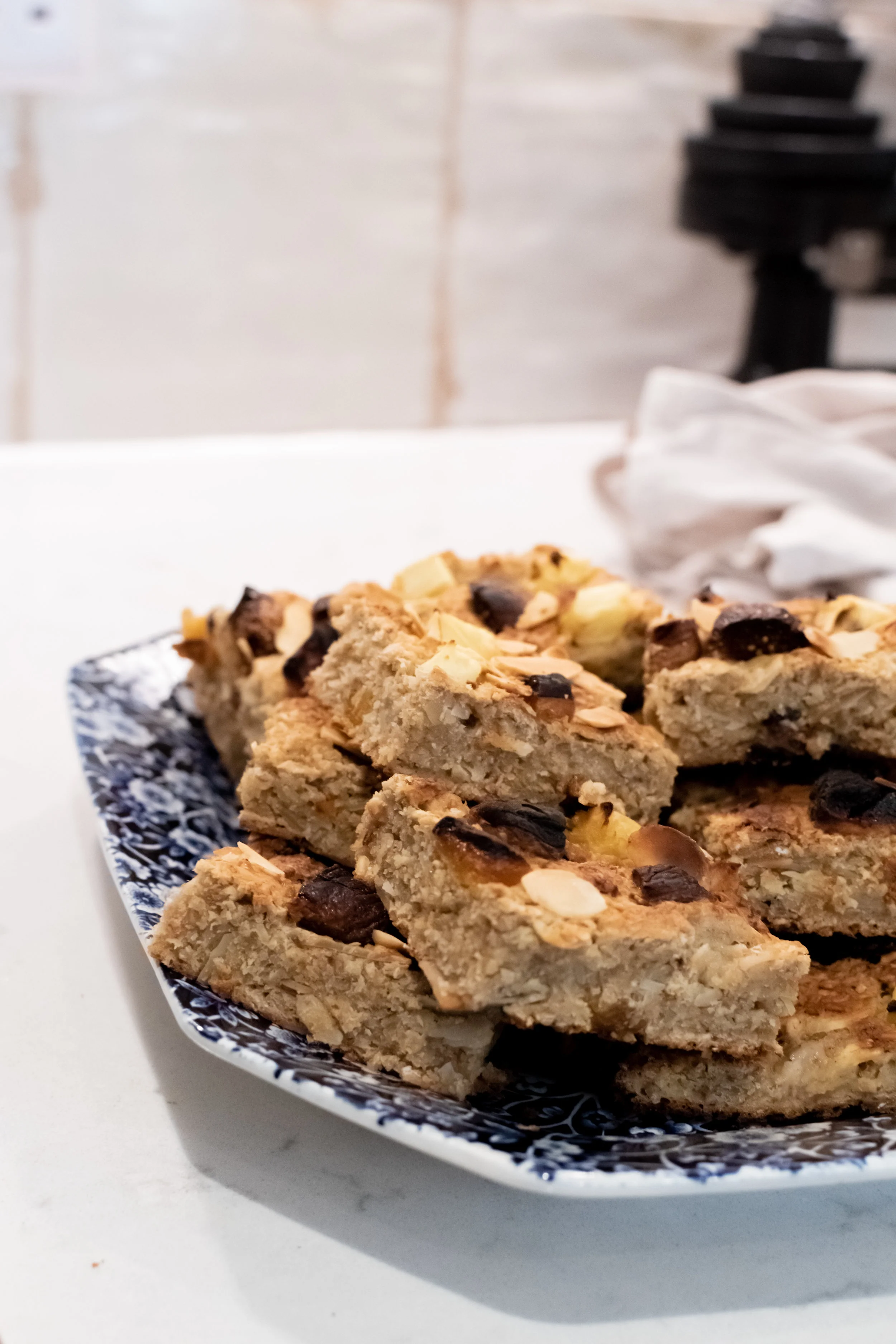 Fruity oat breakfast bars, perfect for getting toddlers to eat more fruit.