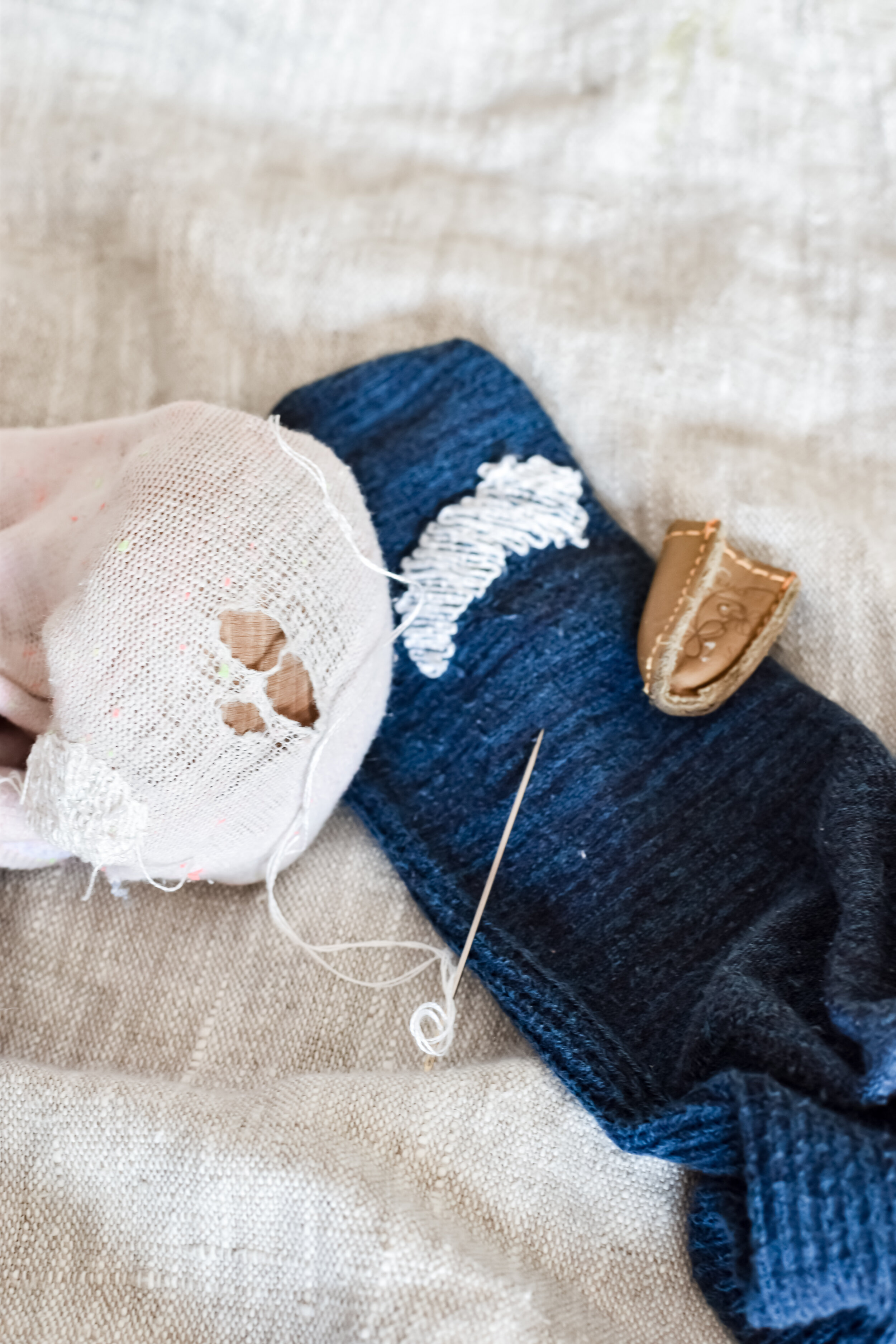 How to Mend Socks with a Darning Egg (or Mushroom)