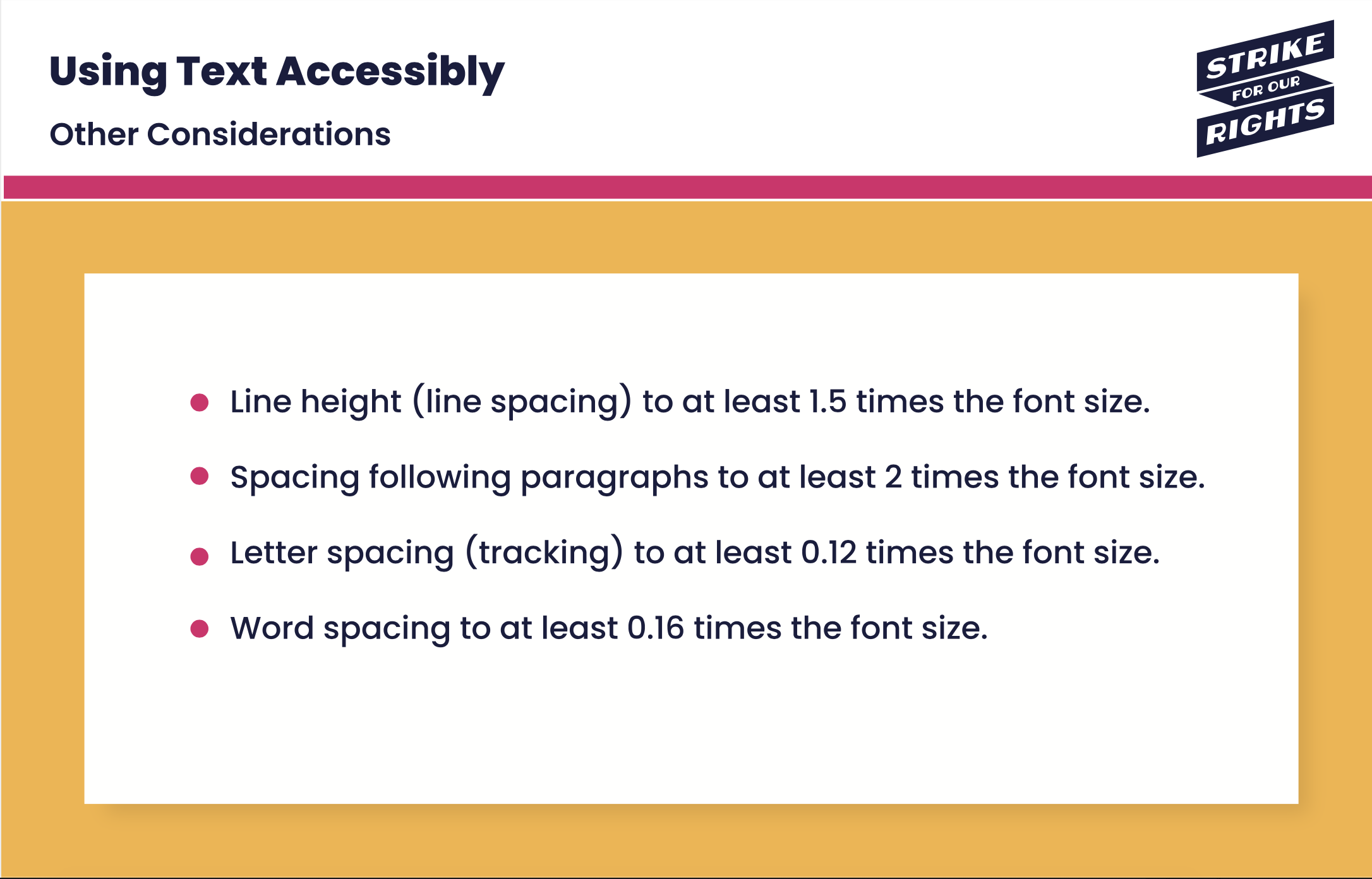 Using Text Accessibly, Other Considerations