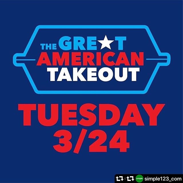 #repost @simple123_com
・・・
#repost @ruthmccartney1960
・・・
Homebound? Foodie? Feeling like a short order cook yet? If you can afford it please go ahead and support your local restaurants on this, #nationaltakeoutday #simplesolutions #simple123 #thegre