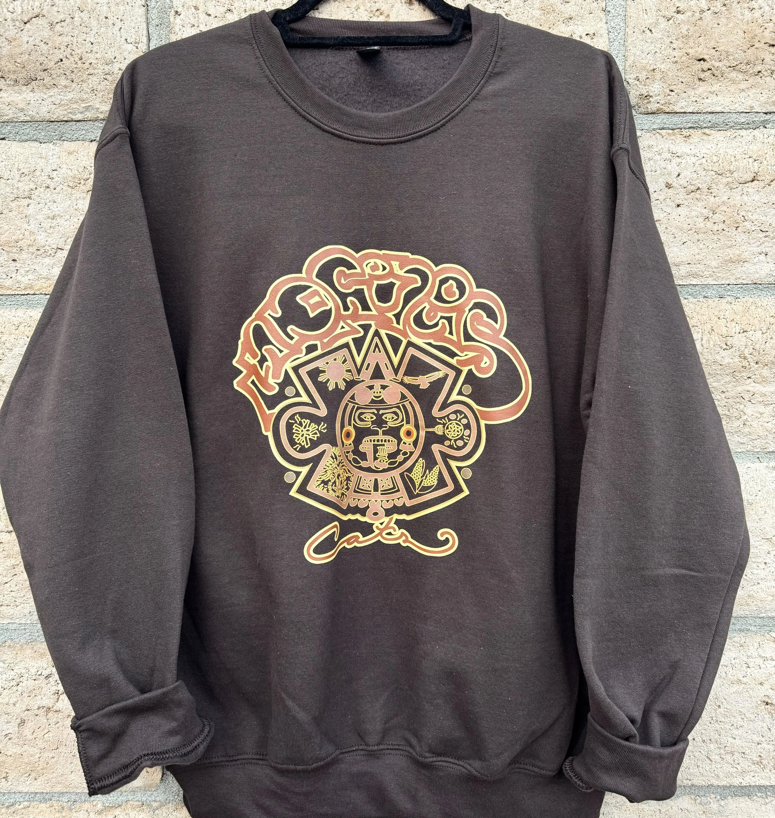 'CULTURA' Brown Crew Neck