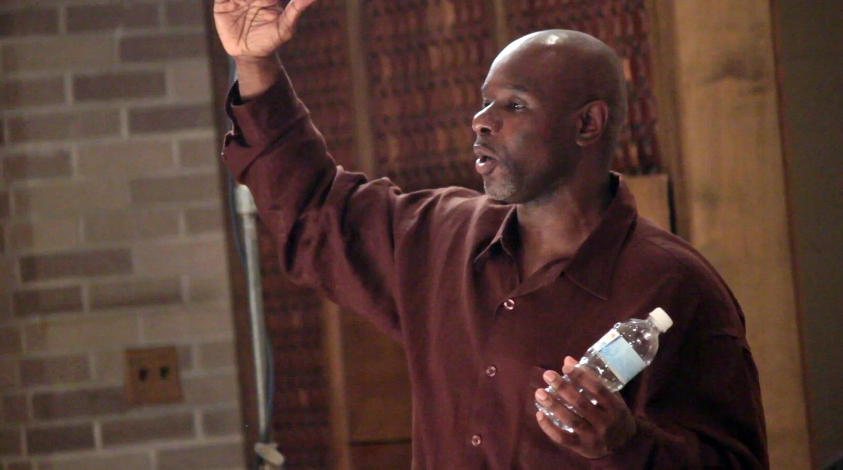 Michael leads the post-performance discussion.