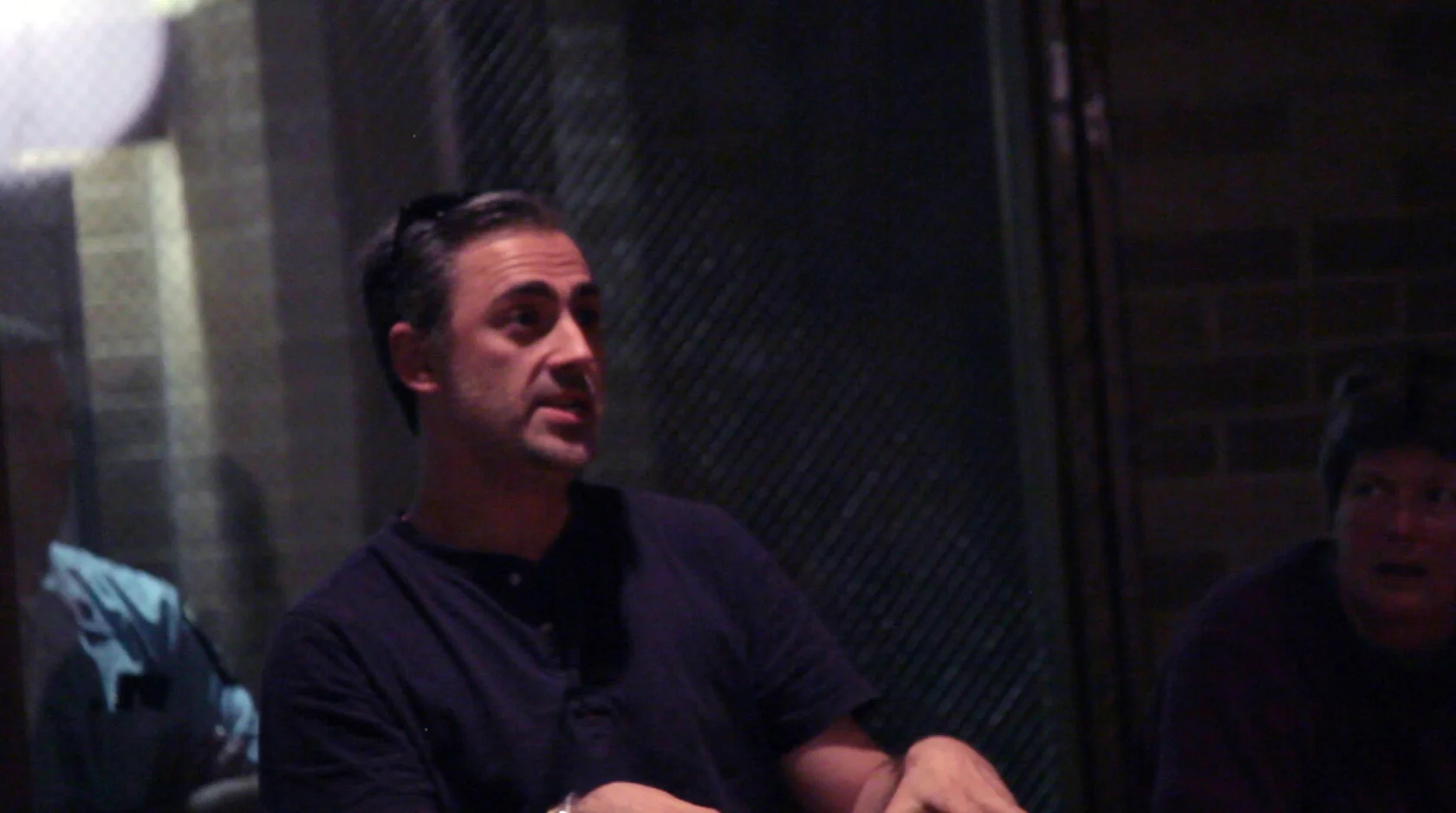 An audience member asks a question.