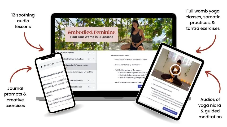 mock up of the feminine embodiment online course for women