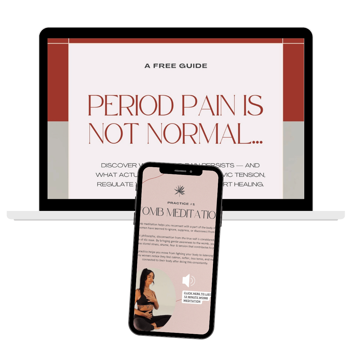 reduce your period pain or pelvic pain, free guide for women, holistic yoga therapy