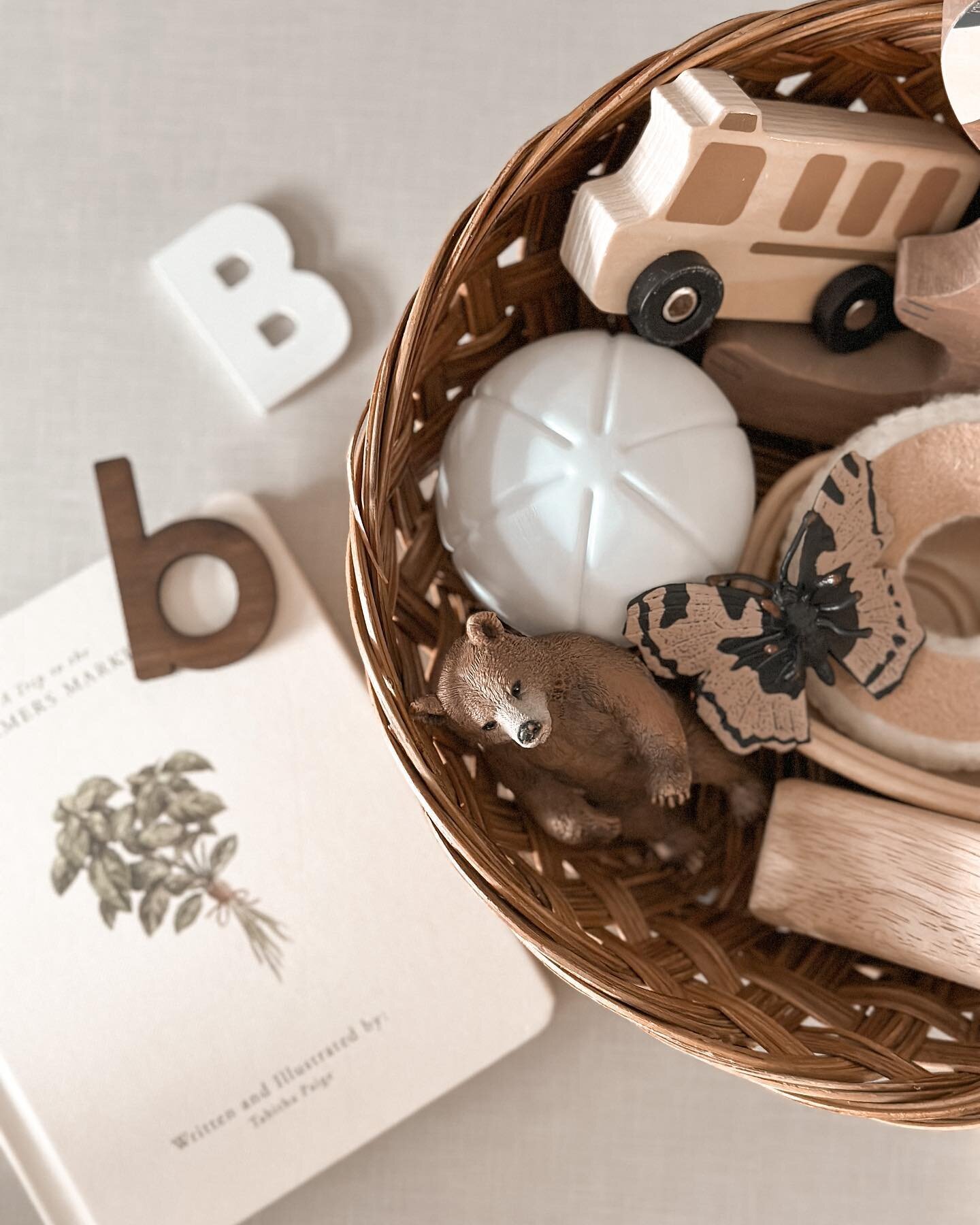 Letter &ldquo;b&rdquo; discovery basket for the bubs this morning 🧸.

#unschooling #homeschool #naturelearning #learnthroughplay #toddleractivity #waldorfinspired #montessoriathome #playislearning #discoverybasket