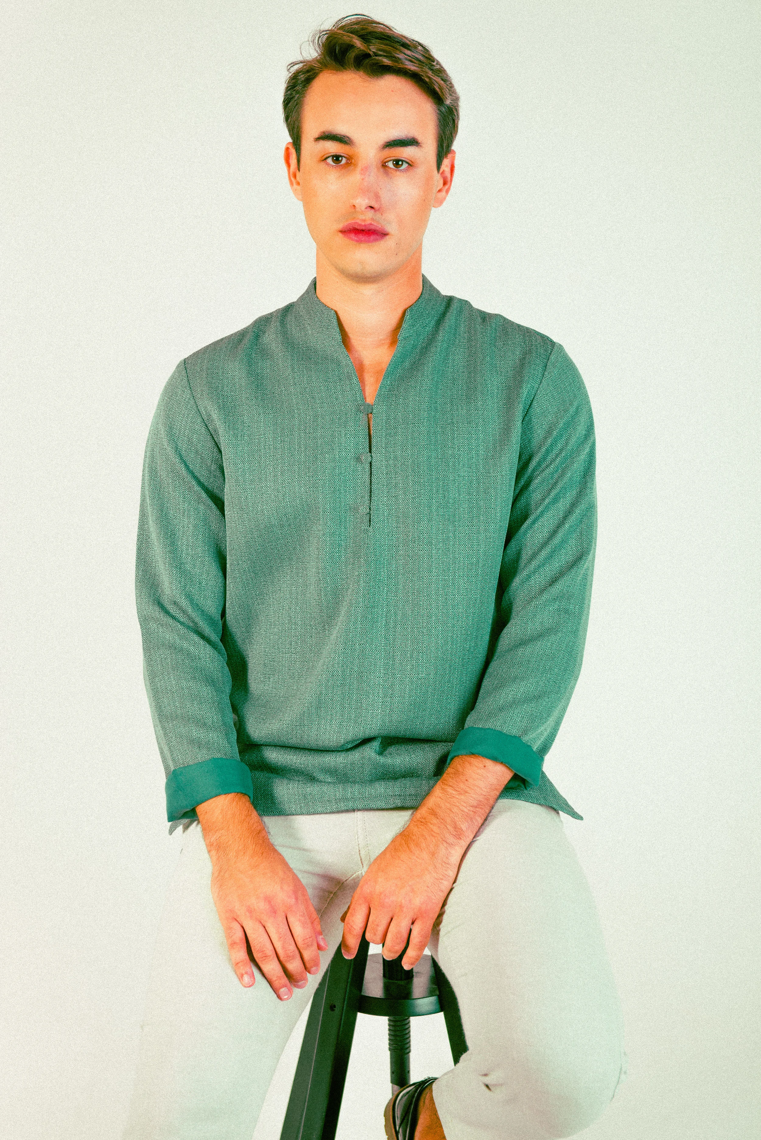 Zahir Teal Duotone Kurta