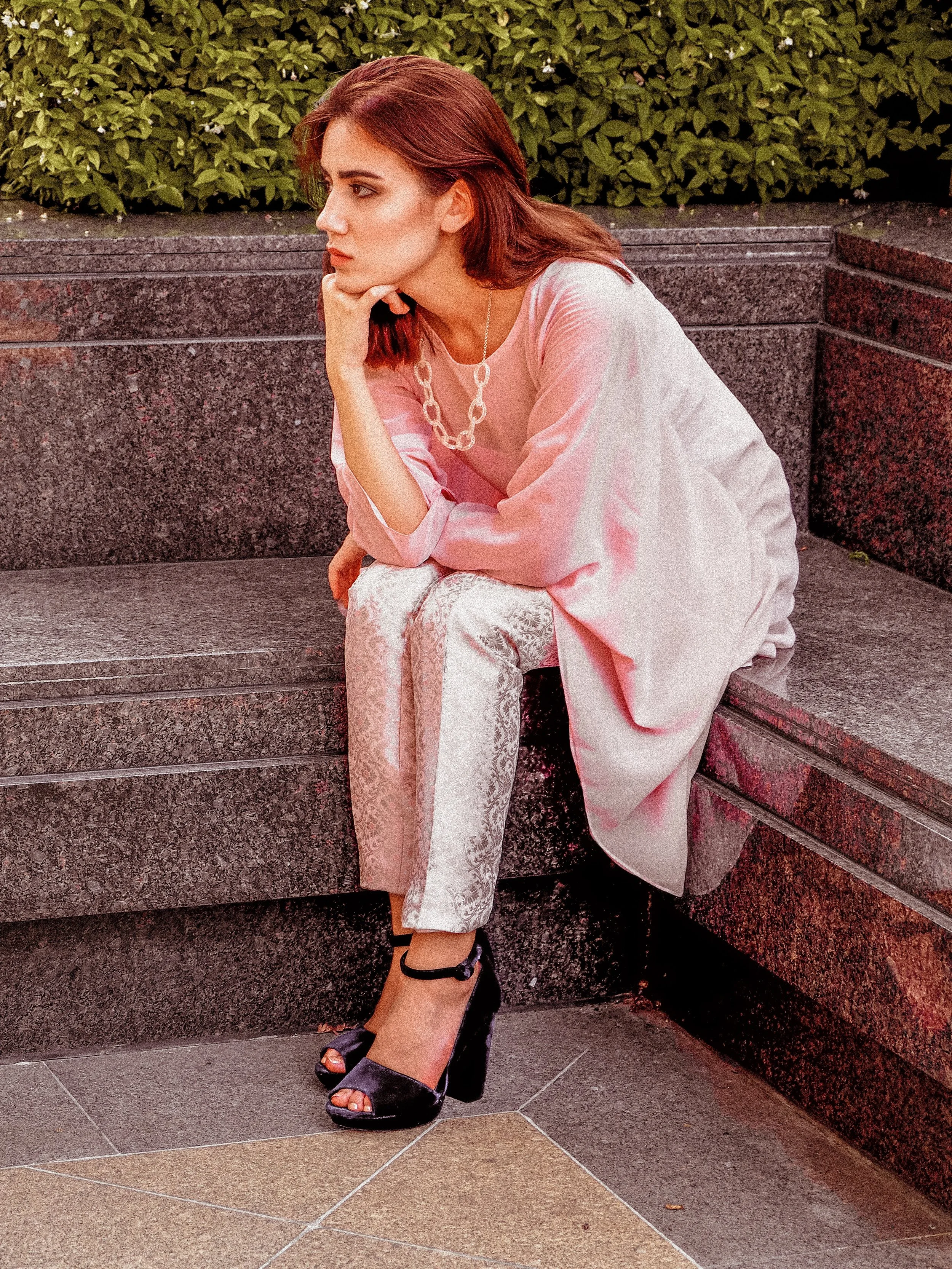 Zoya Blush Kaftan Set