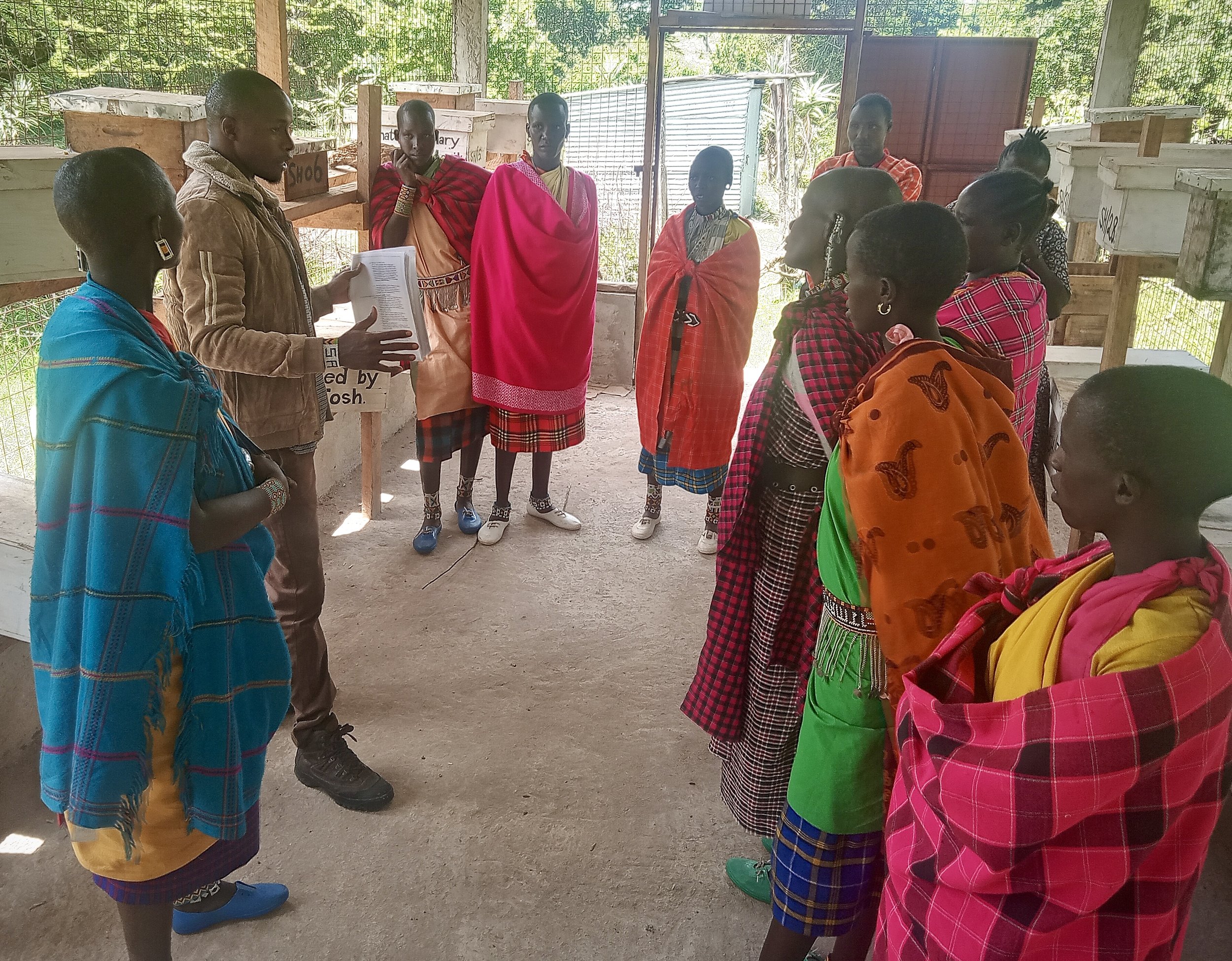  Participants tour the stingless bee cage. 