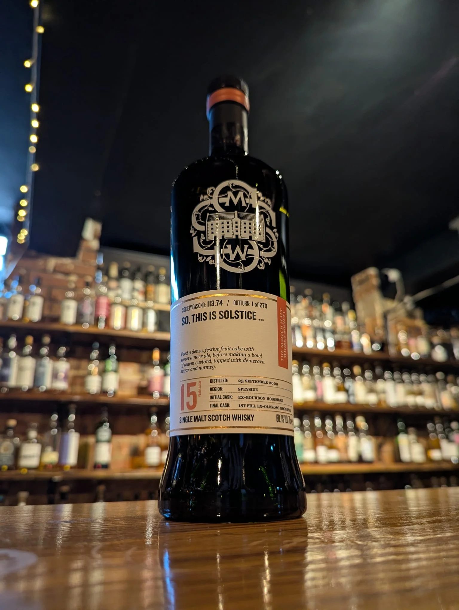 113.74 "So, this is Solstice" 15 Year Old, 2009 Vintage - SMWS
