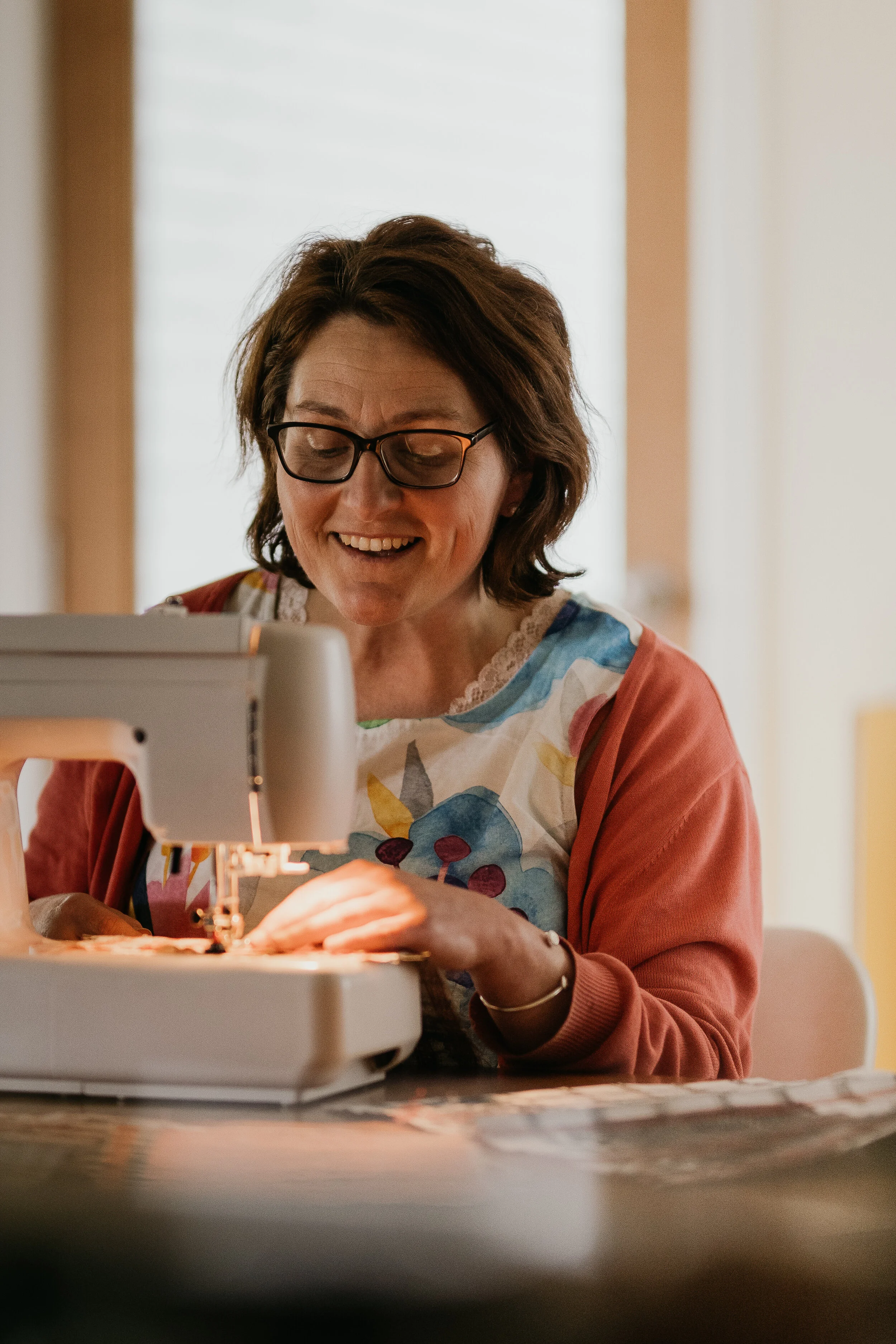 Textile artist Jem Olsen at work
