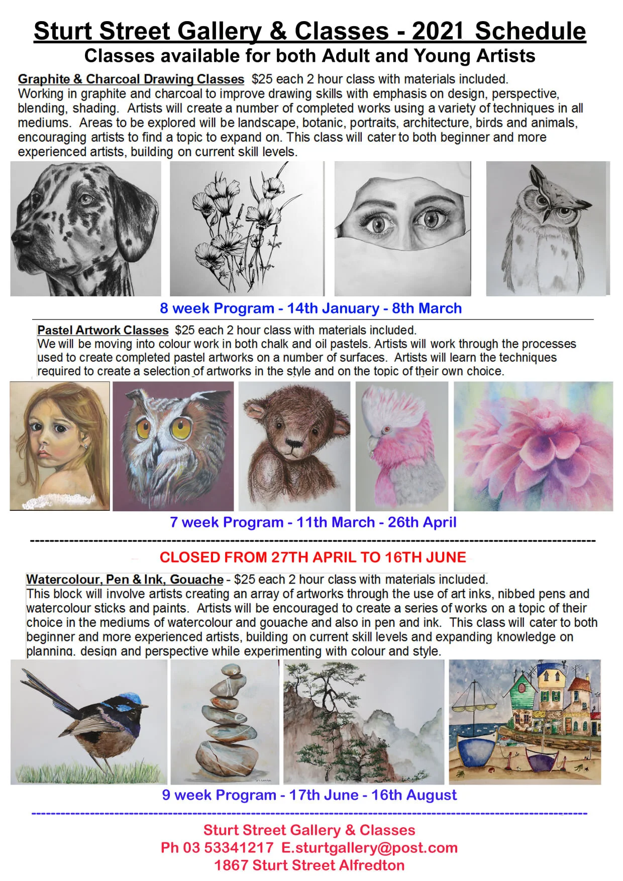 Sturt Street Gallery Workshops