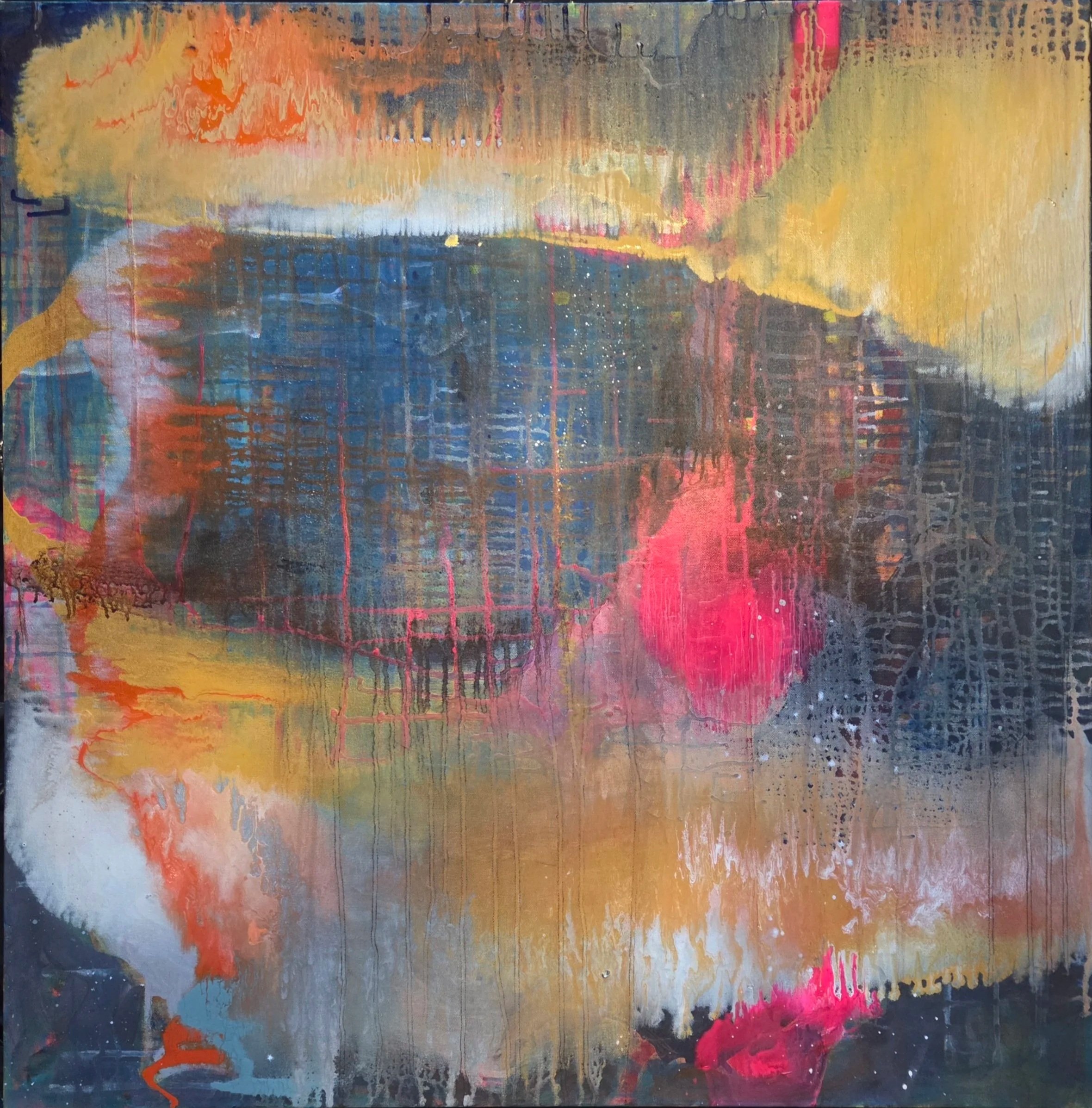 learning to blur, acrylic on canvas, 30x30, 2026