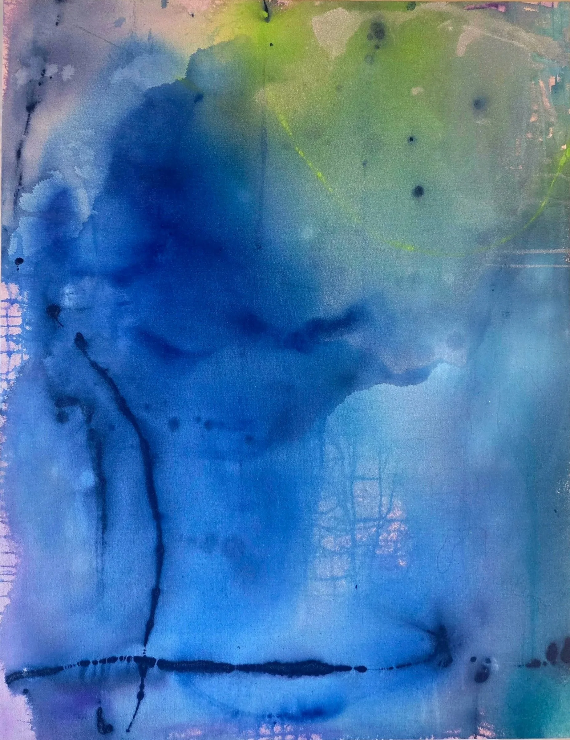 sea cloud,  acrylic on raw canvas, 28x36, 2025