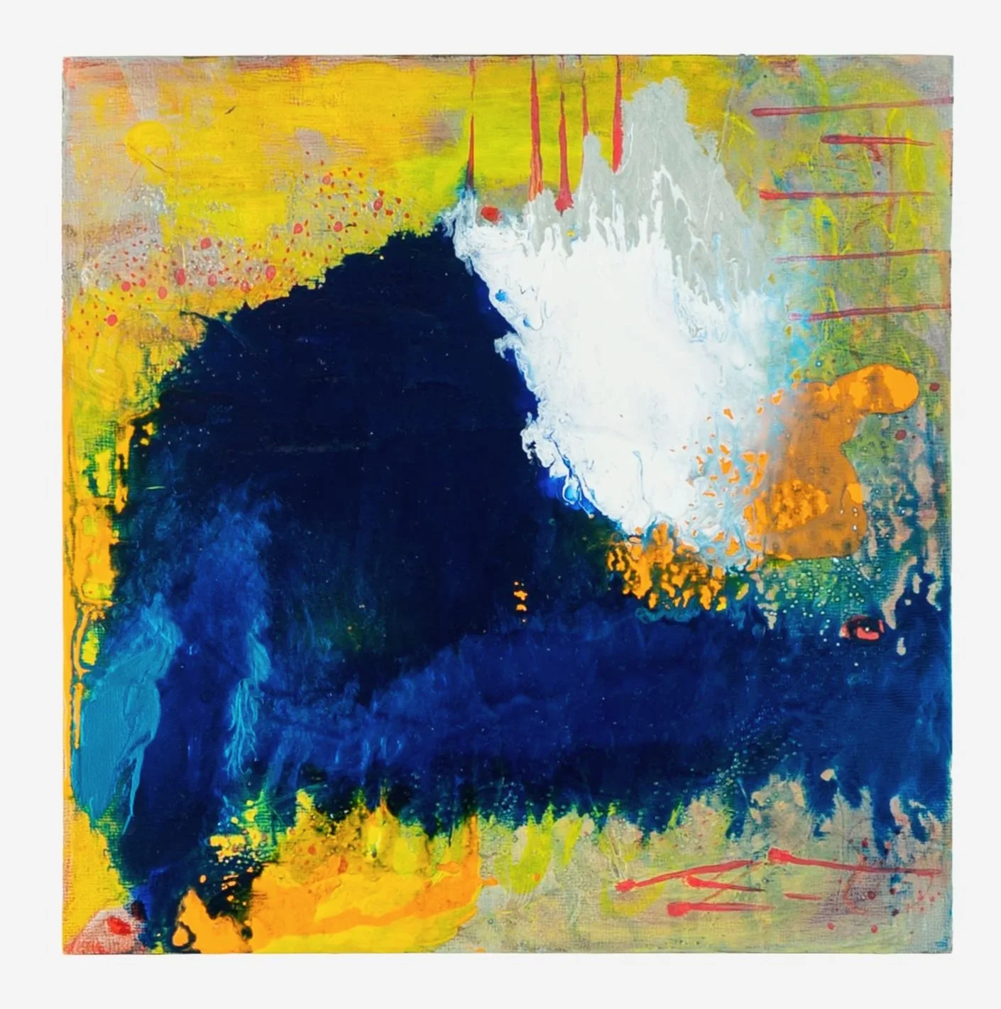 over Switzerland, acrylic on panel, 12x12, 2025, $275