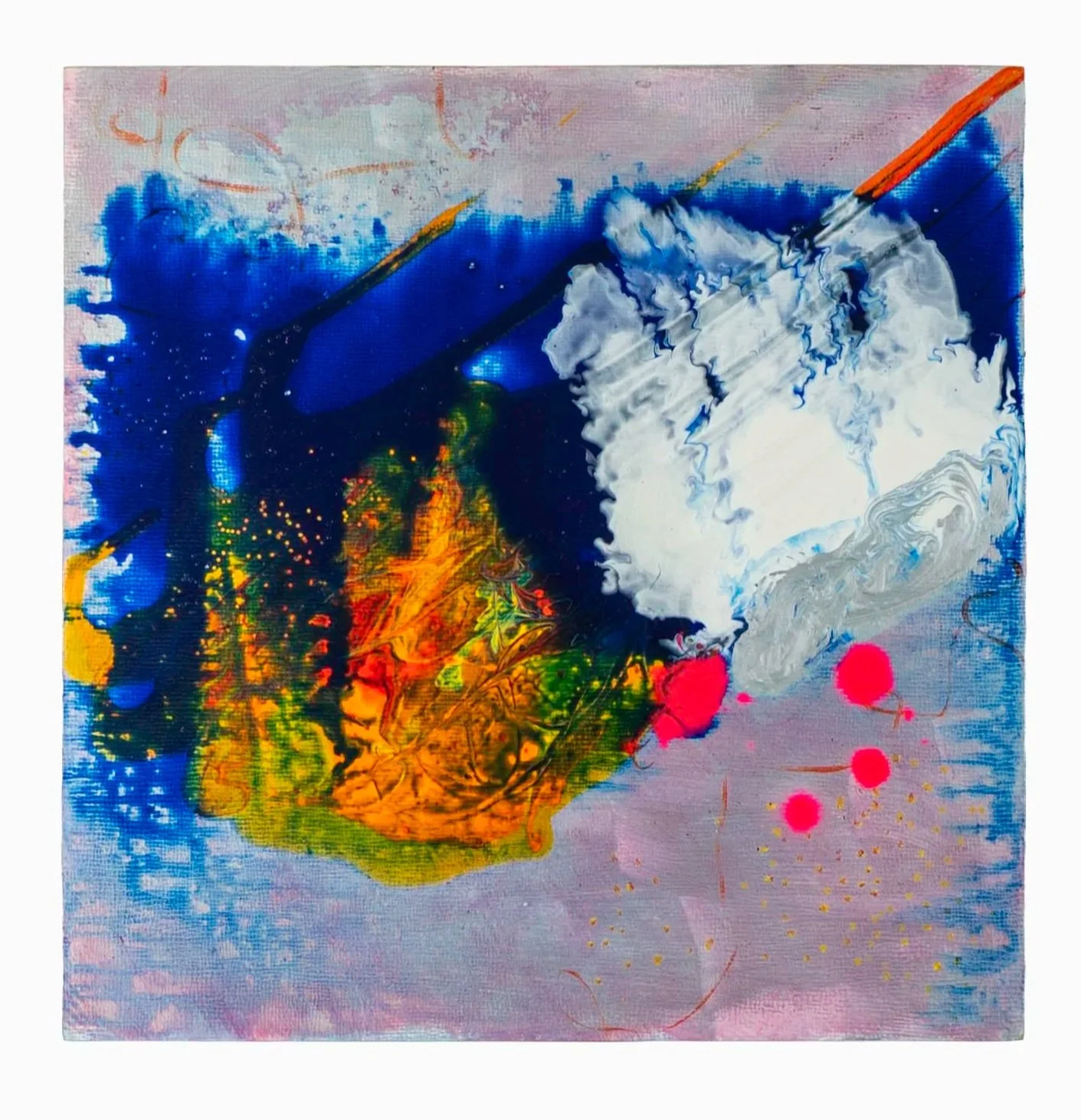 memory failure, acrylic on panel, 12x12, 2025, $275