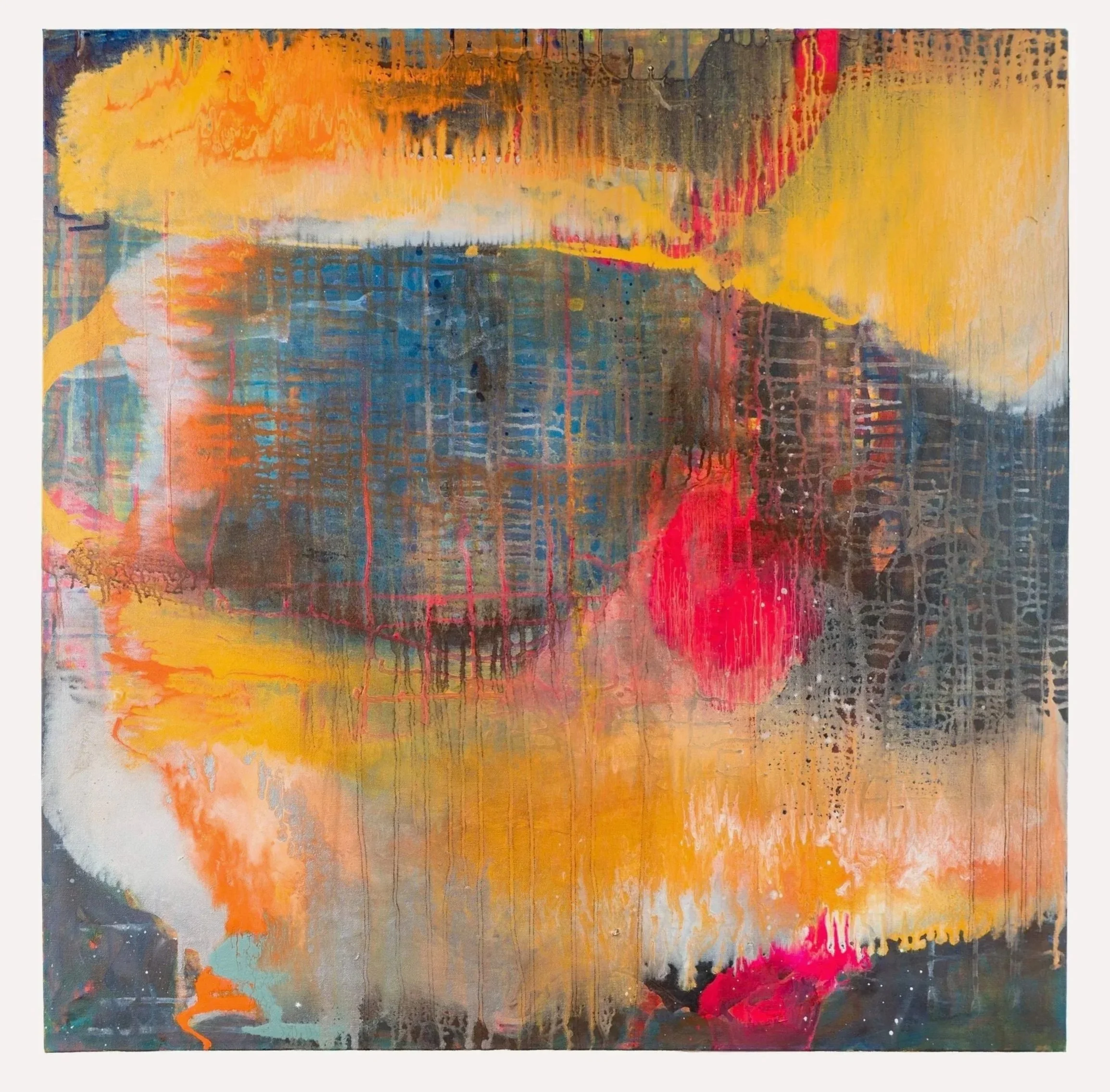 learning to blur, acrylic on canvas, 30x30, 2026, $1900