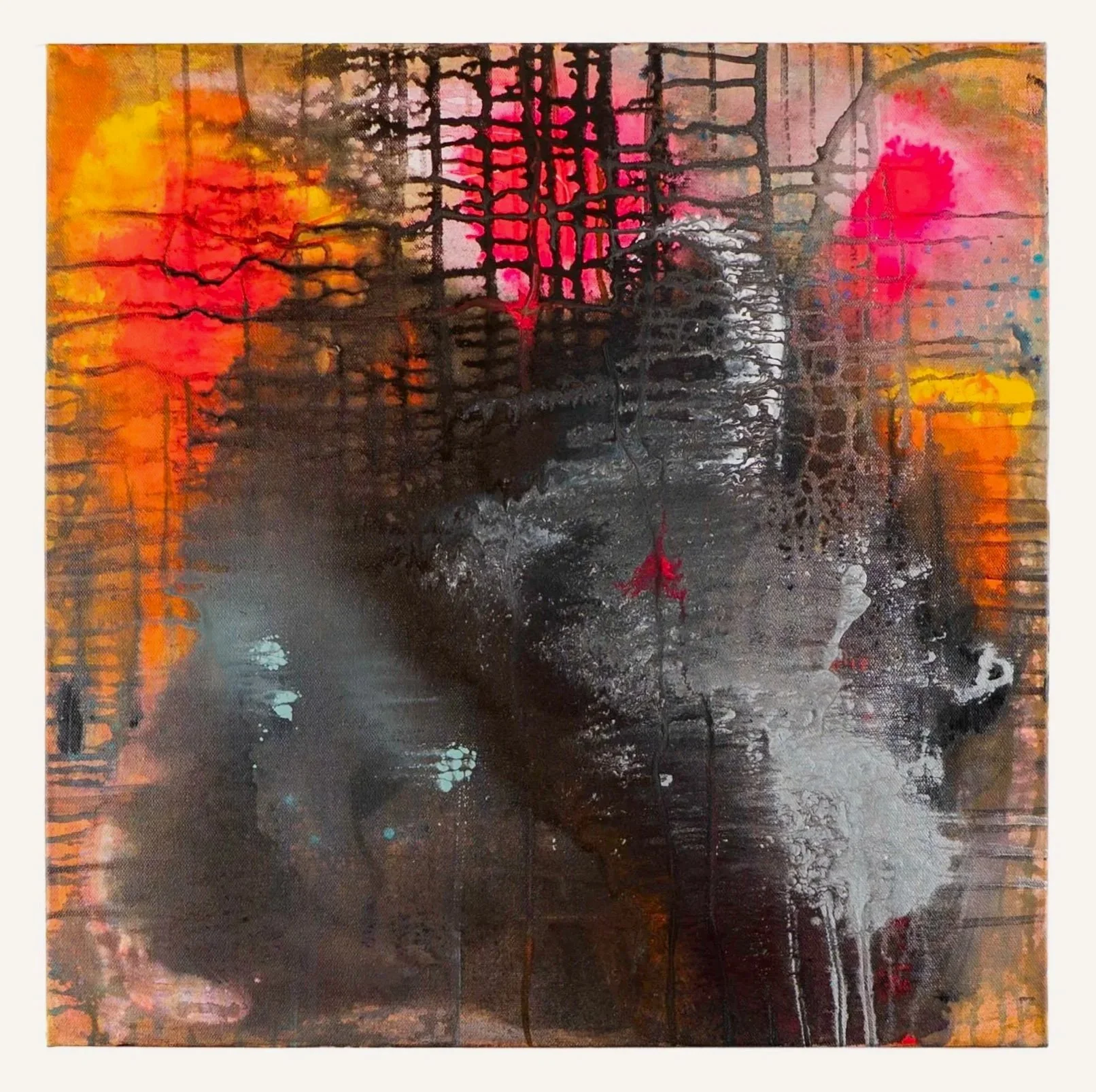 bodies in the weather of it, acrylic on canvas, 20x20, 2026, $600