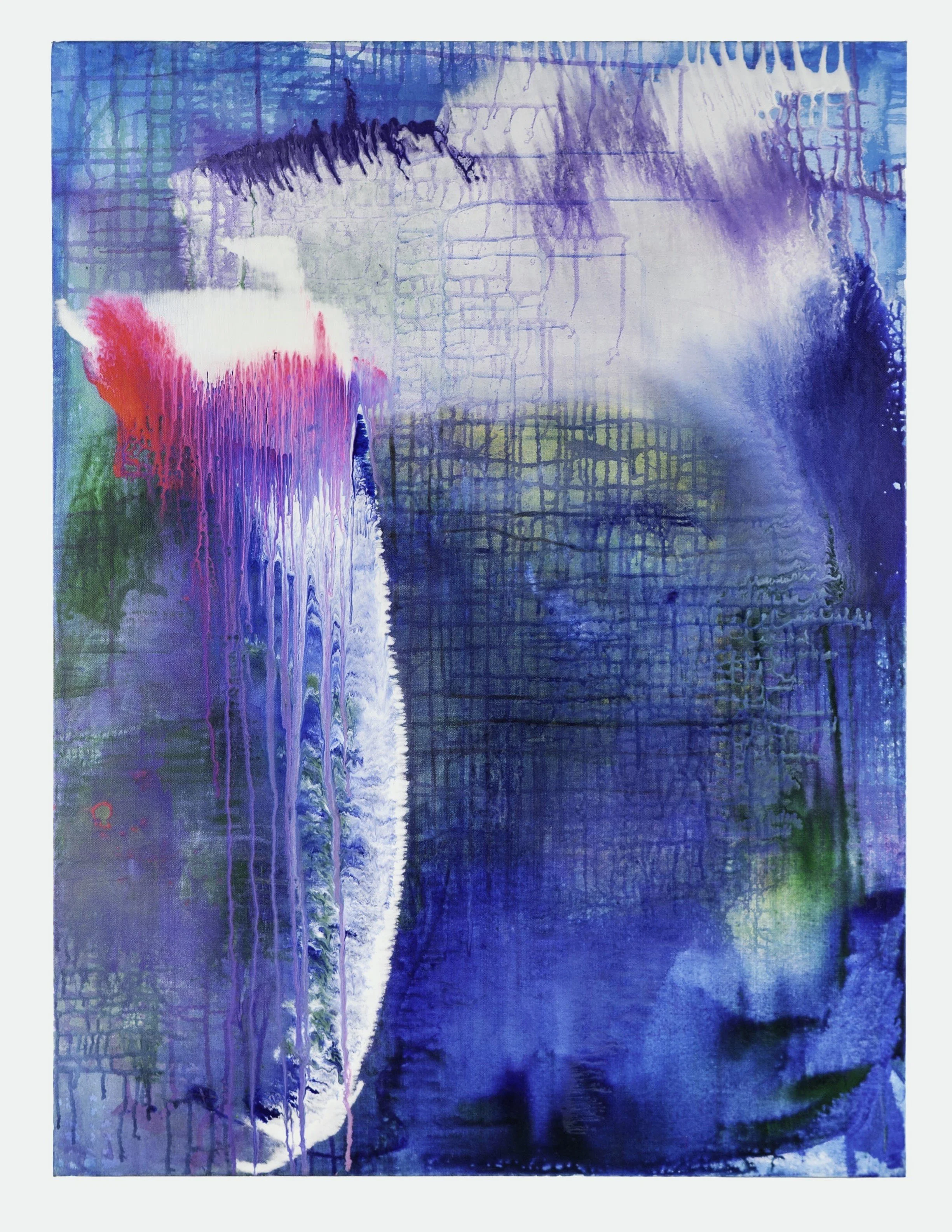 when the ocean dreams of air, acrylic on canvas, 30x40, 2026, $1900