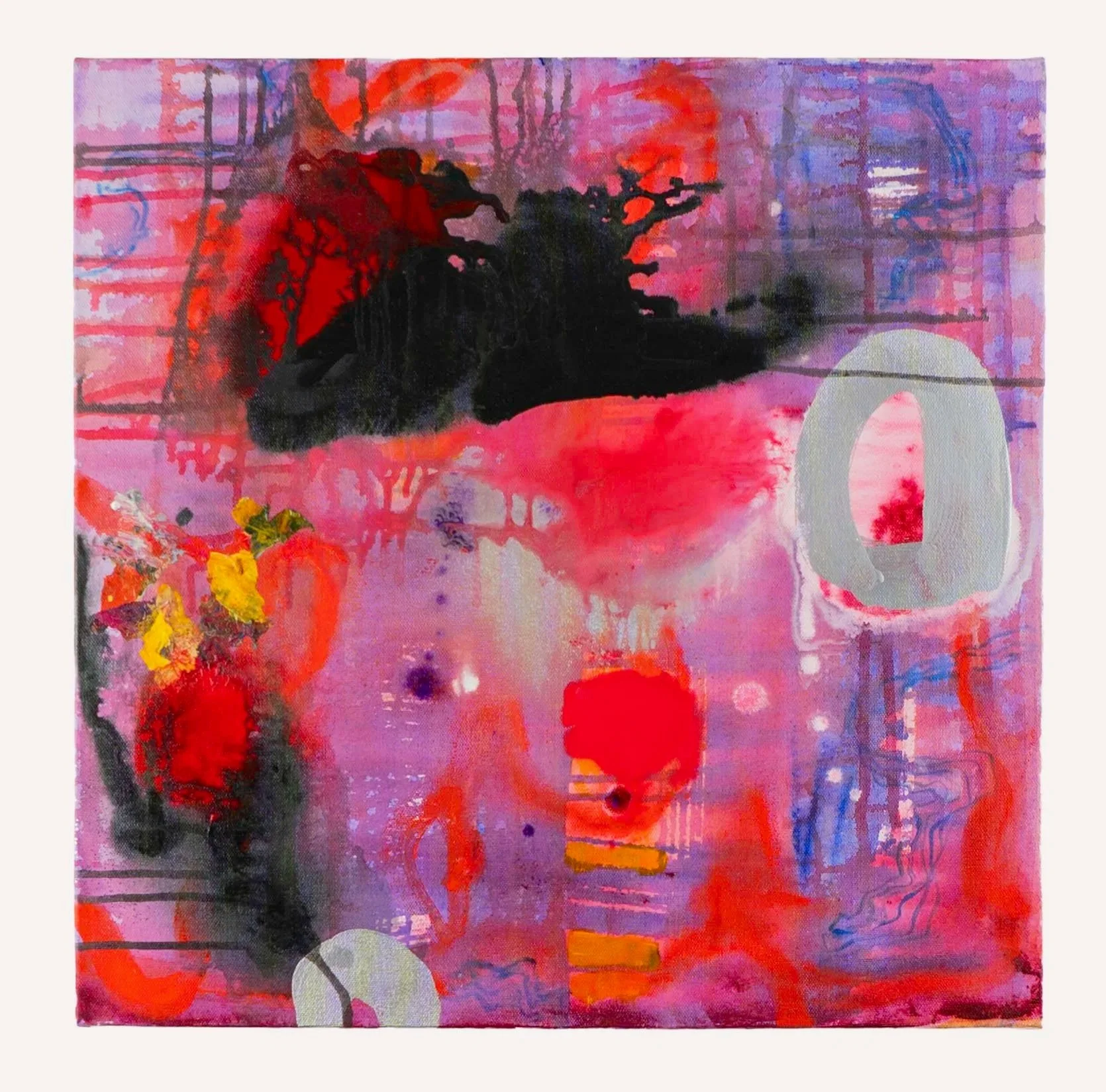 weather inside the room, acrylic on canvas, 20x20, 2026, $600