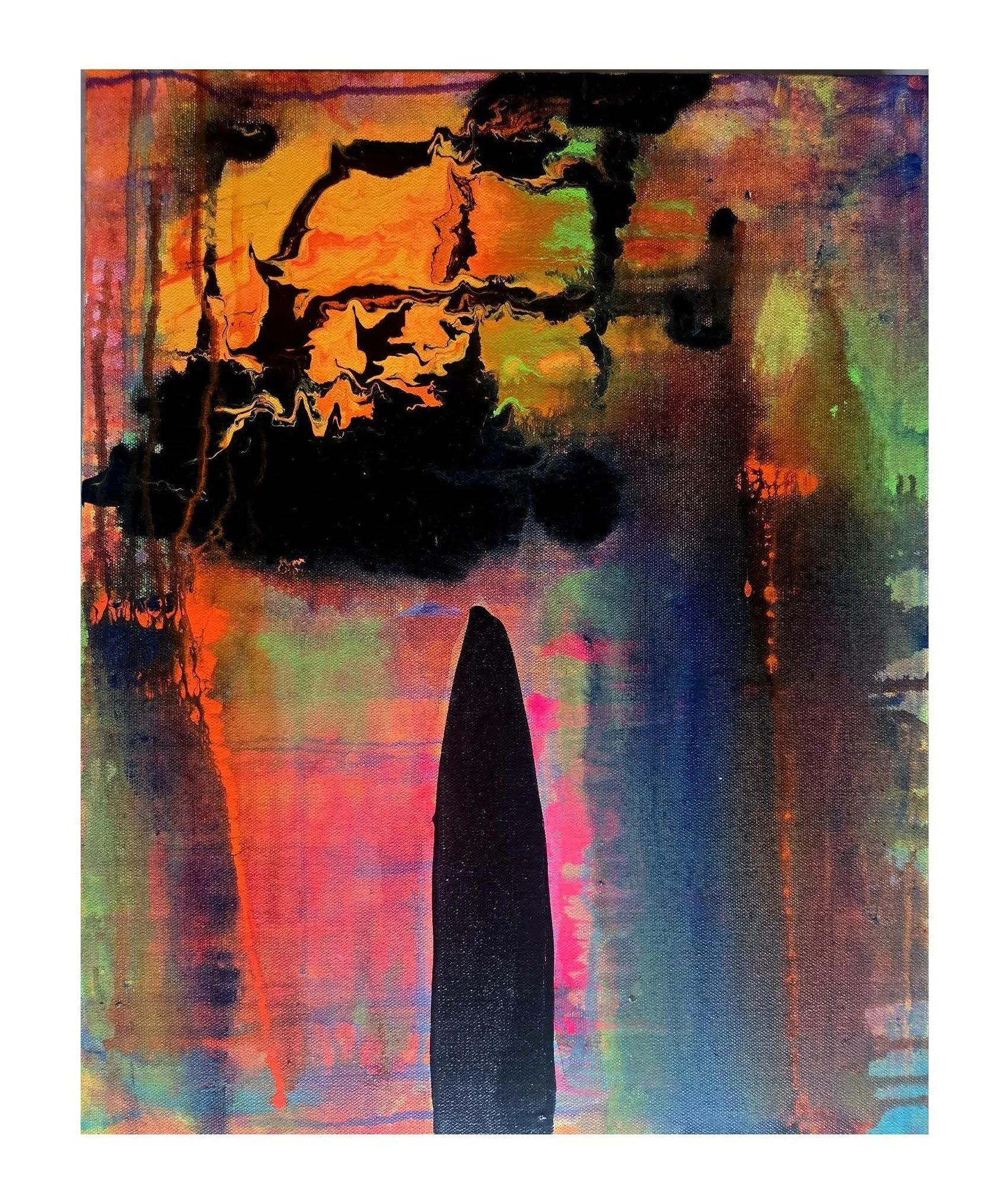 Inbetween, acrylic on canvas, 16x20, 2026, $500