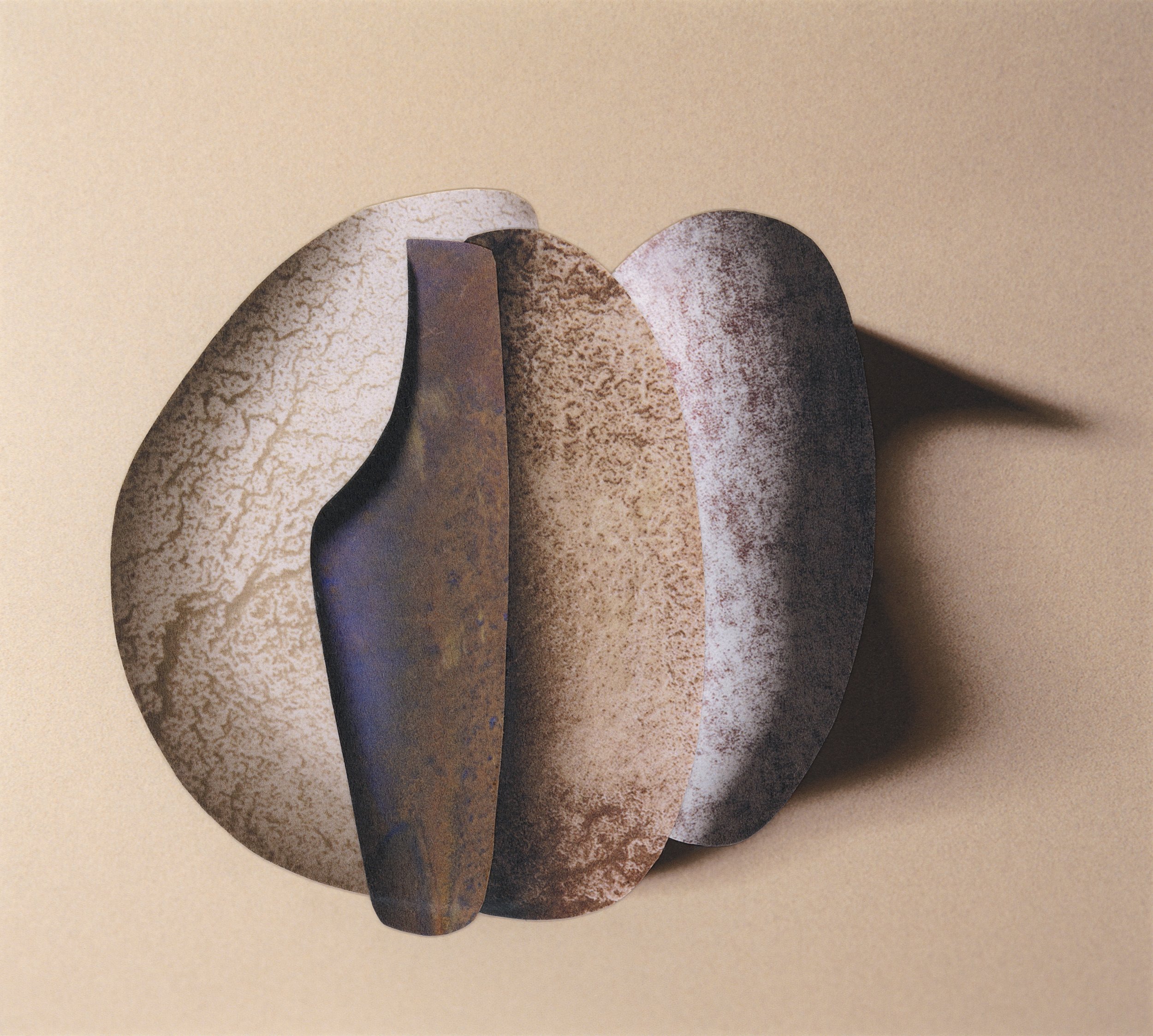  Superposition (Hollow), 2026, unique collage, archival pigment printed papers, 11.2 x 12.5cm (c) Hannah Hughes   