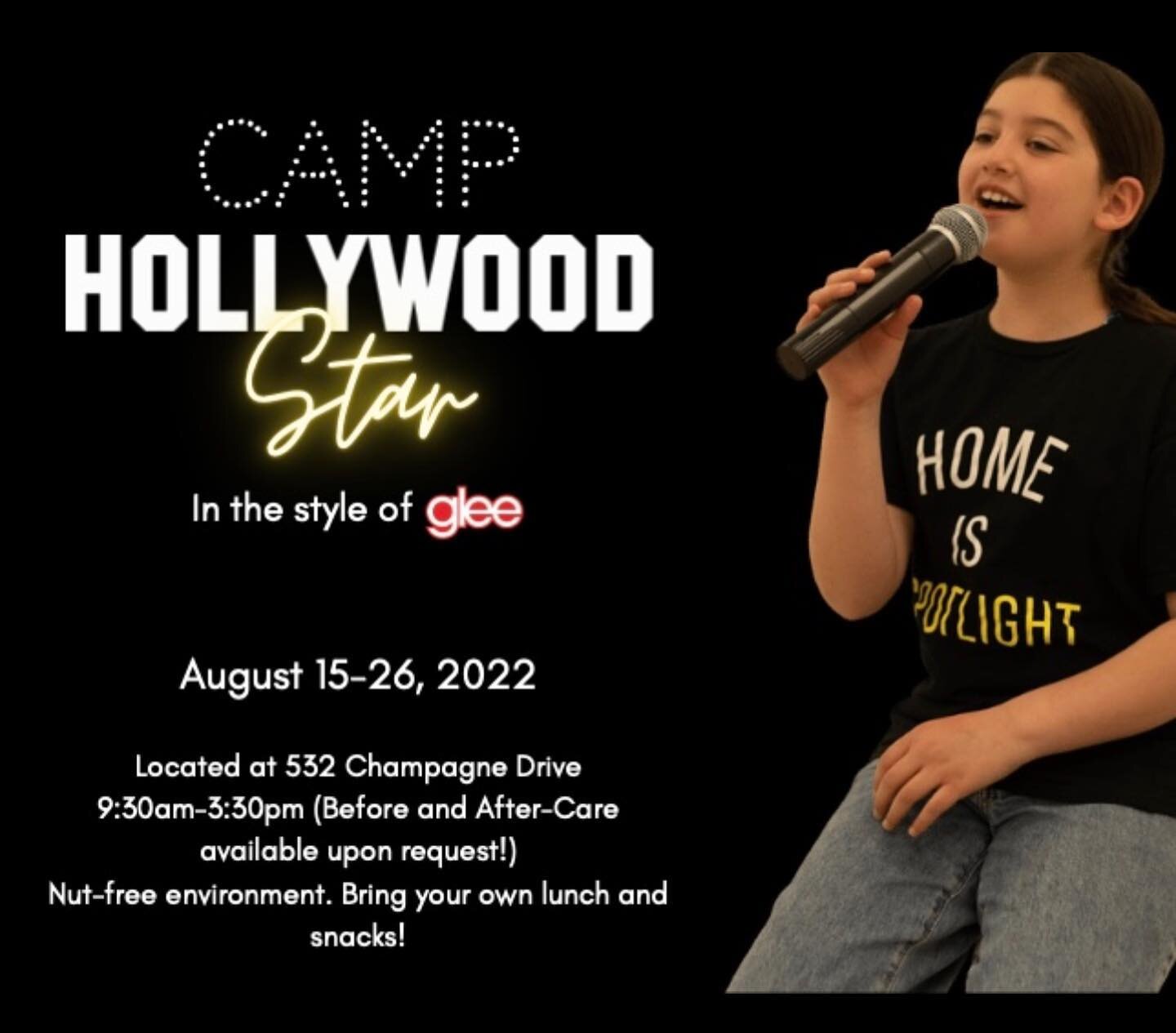 Join us for another EPIC Spotlight Camp! Similar to the concept of the TV show Glee, students will get a taste of musical theatre AND pop songs and weave them together into their OWN SHOW! That&rsquo;s right, the story is created by YOU and will feat