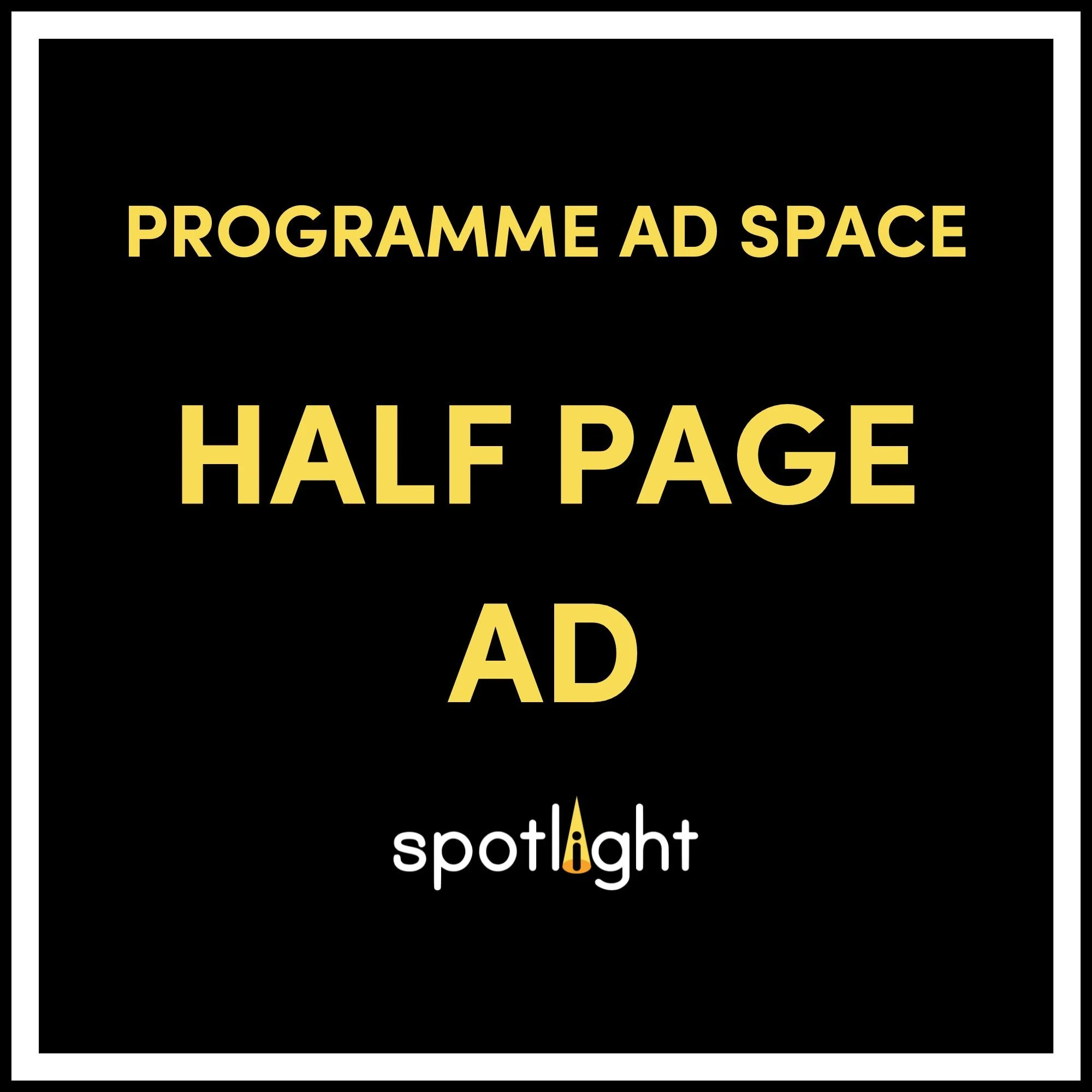Programme Ad - Half Page Ad