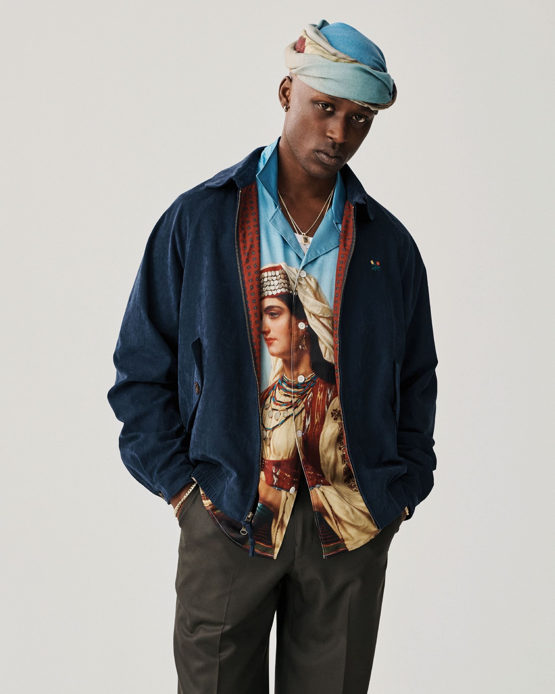 Drake's Hats  Aimé Leon Dore For Drake'S Navy Floral Cotton