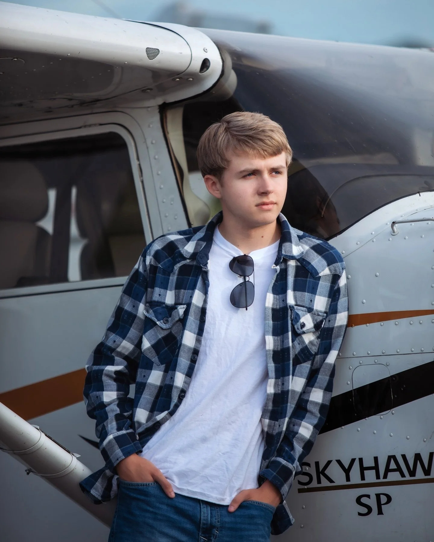 Happy #seniorsunday Captured Jakob in his element a few weeks ago. Lunken Airport isn&rsquo;t just a backdrop, it&rsquo;s where he earned his wings. 
#seniorphoto #cincinnatiphotographer #cincinnati