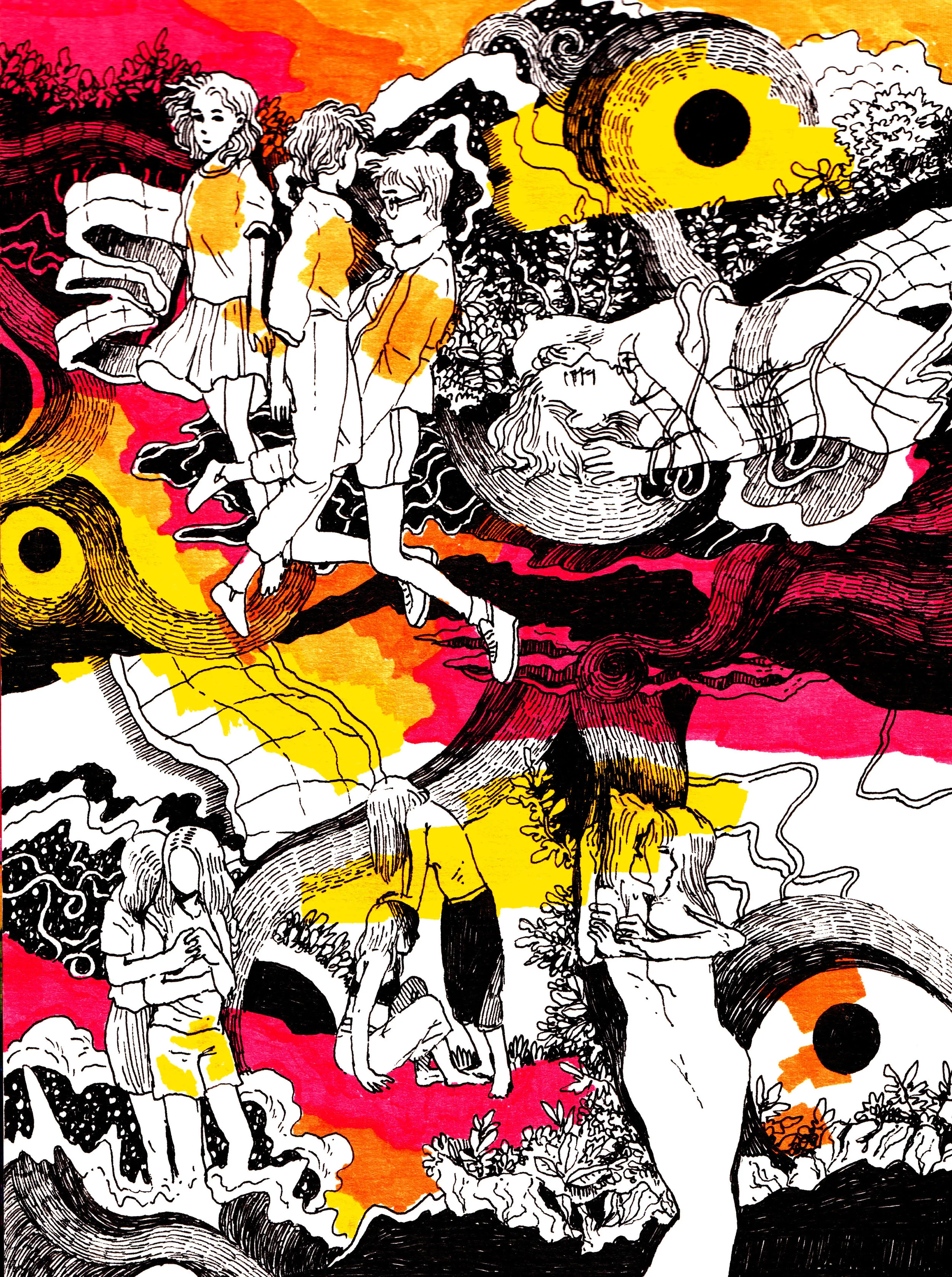 I drew this on a couch in Berlin. The sun was very bright that day.