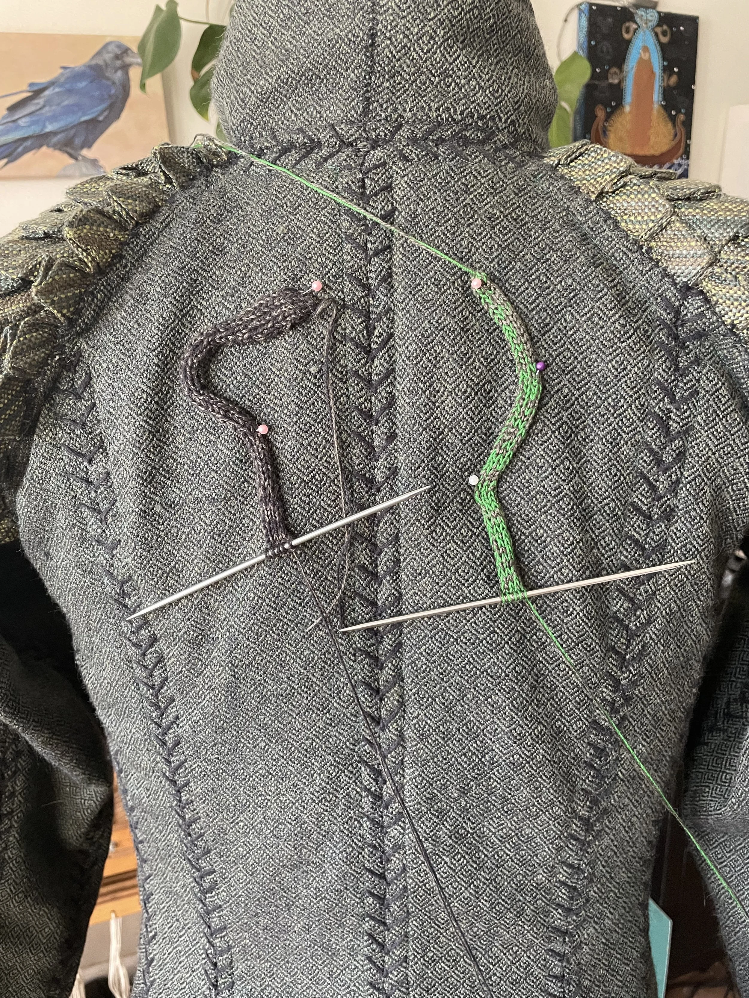 hand-knitting i-cord serpents - as one does
