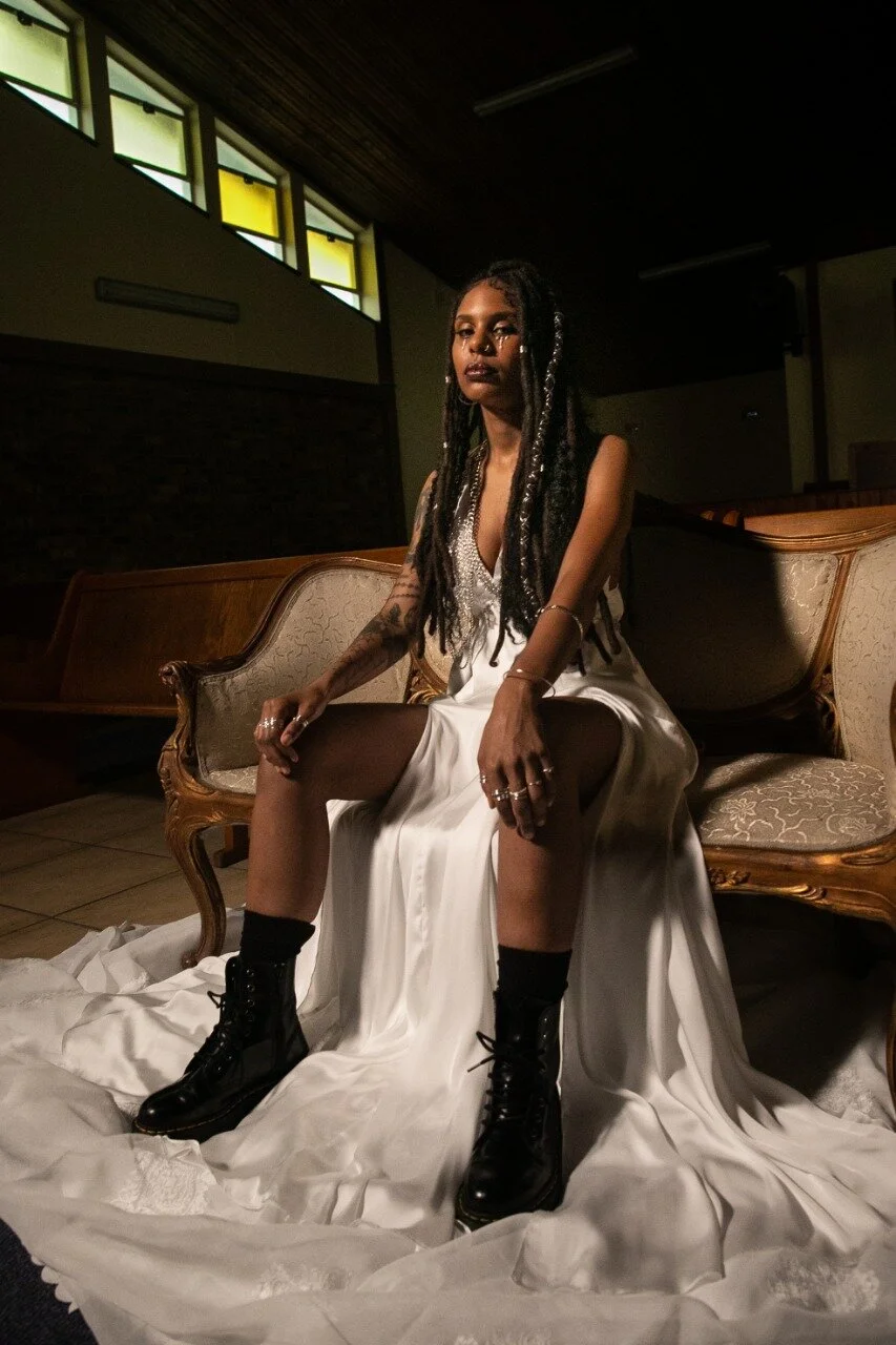 LLL custom made swarovski crucifix bralette