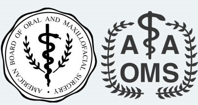 American Board of Oral and Maxillofacial Surgery seal and AAOMS logo - Dr. David Stahr, board-certified oral surgeon