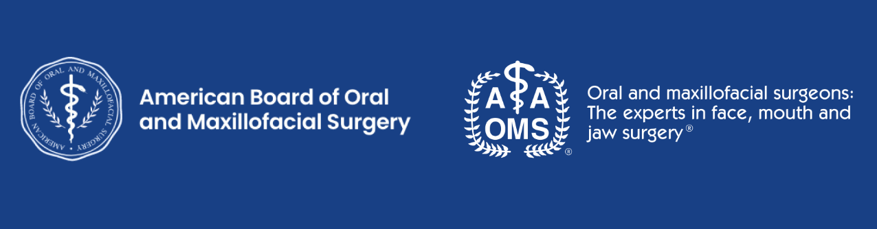 American Board of Board certified by the American Board of Oral and Maxillofacial Surgery and member of the AAOMSOral and Maxillofacial Surgery seal and AAOMS logo - Dr. David Stahr, board-certified oral surgeon