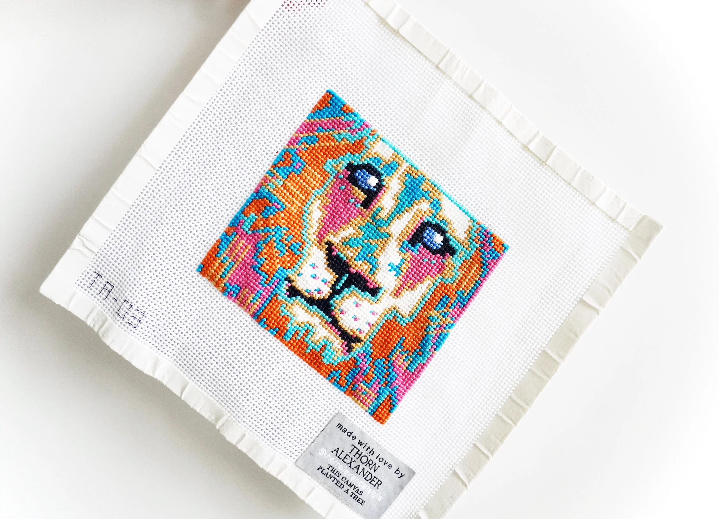 I had so much fun stitching this canvas, that I wanted to do it a few times in various variations.