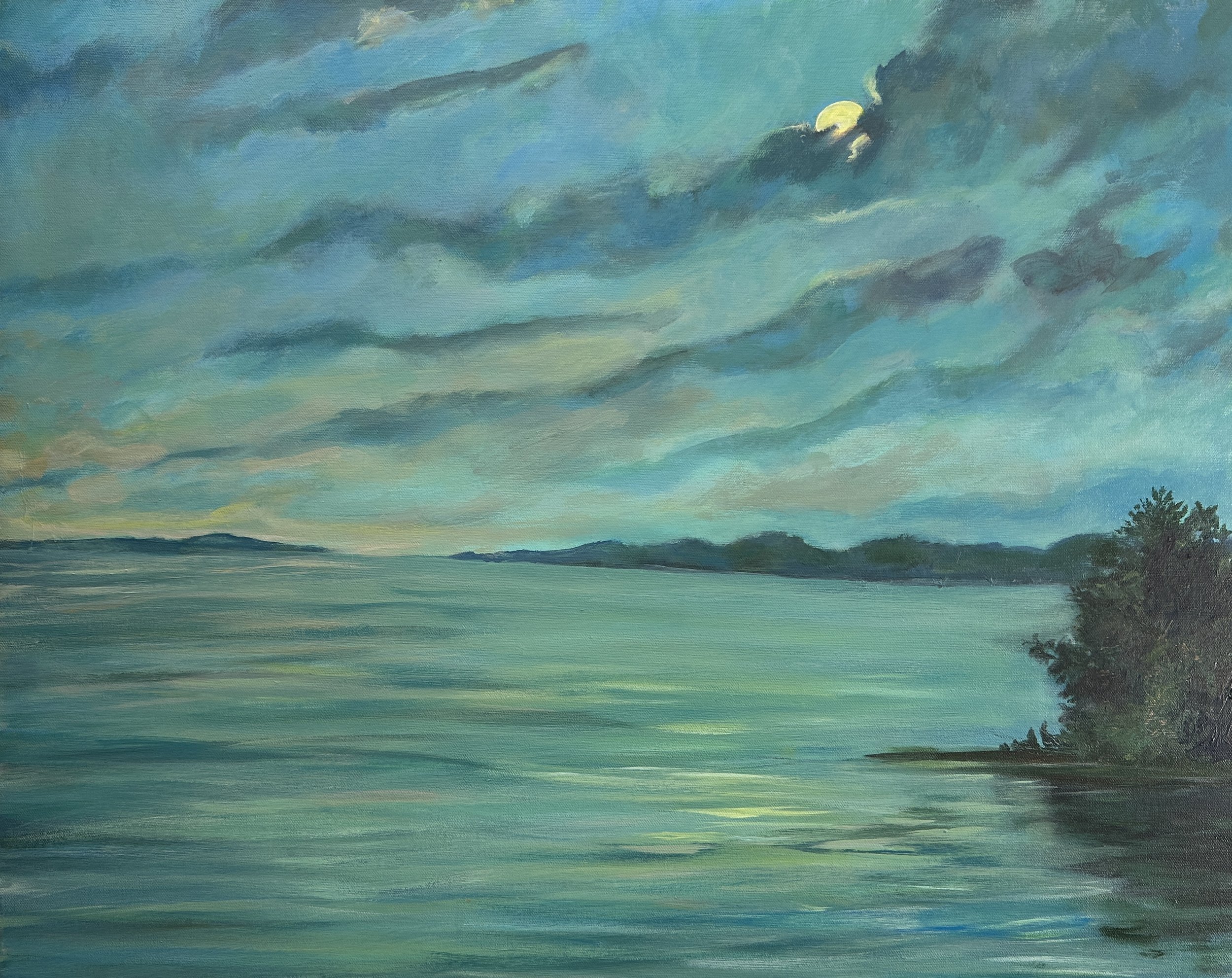 Moonlight on Sutton Bay
24 x 30 Acrylic on canvas
$450