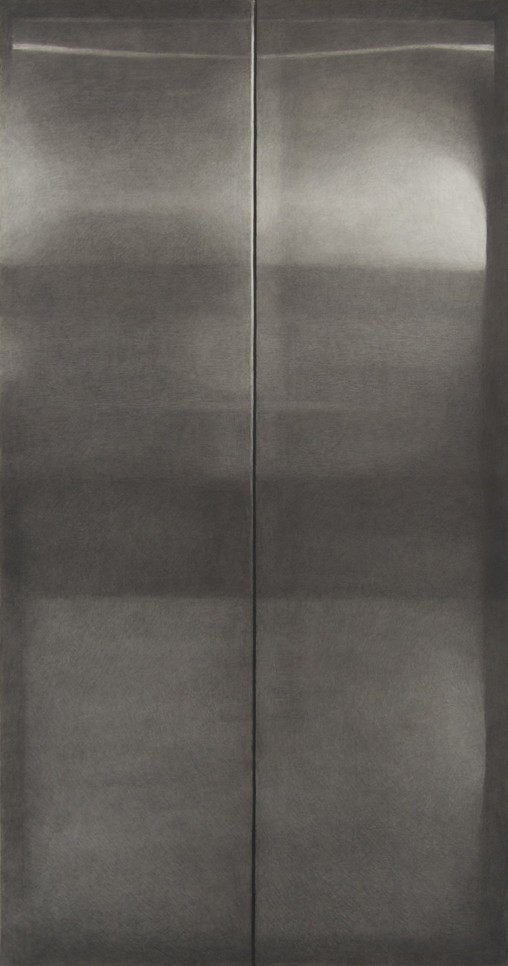  Elevator Door  charcoal on paper, 42x80", 2007   