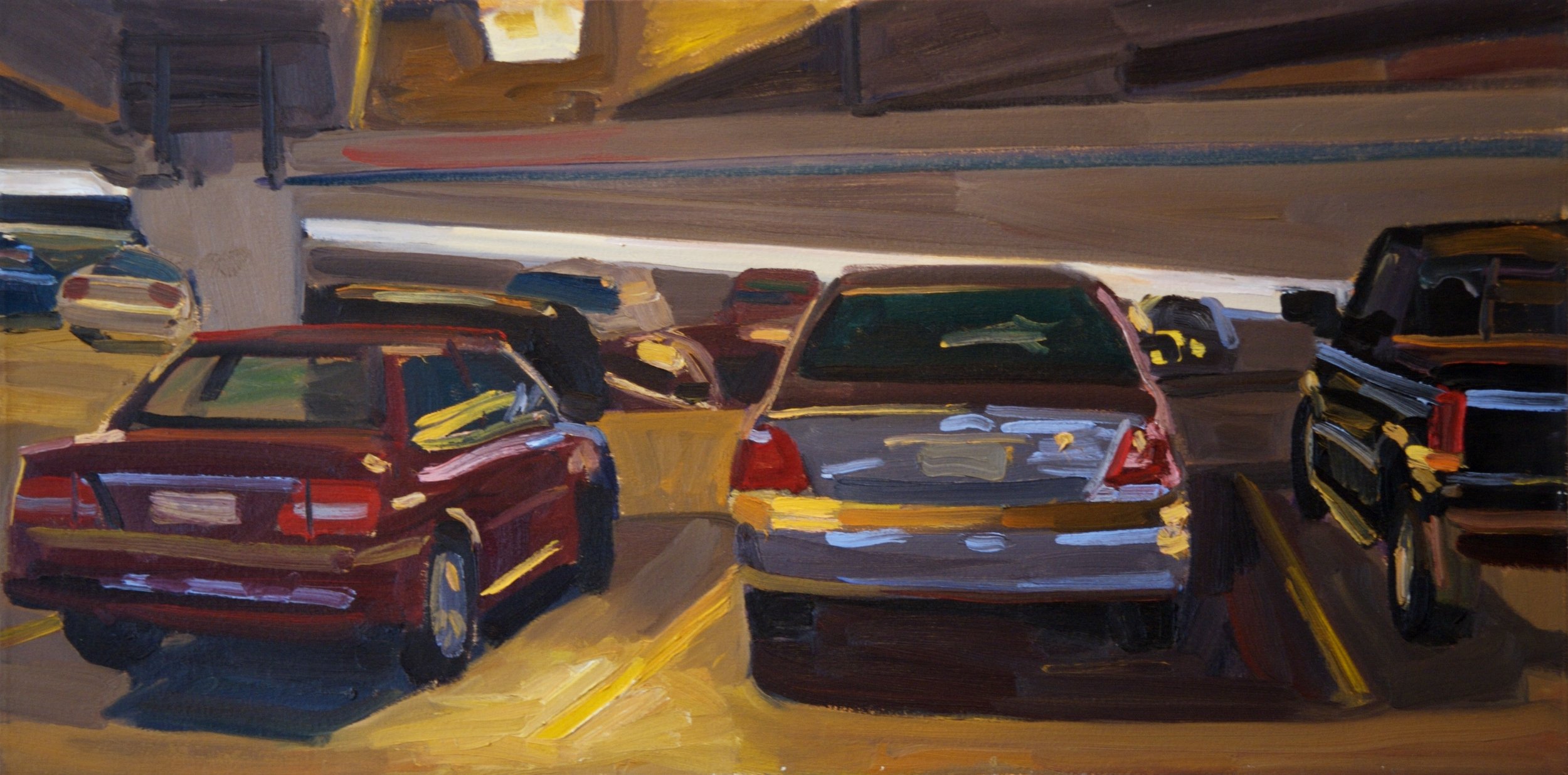  Parking Garage  12x24”, oil on canvas, 2006   
