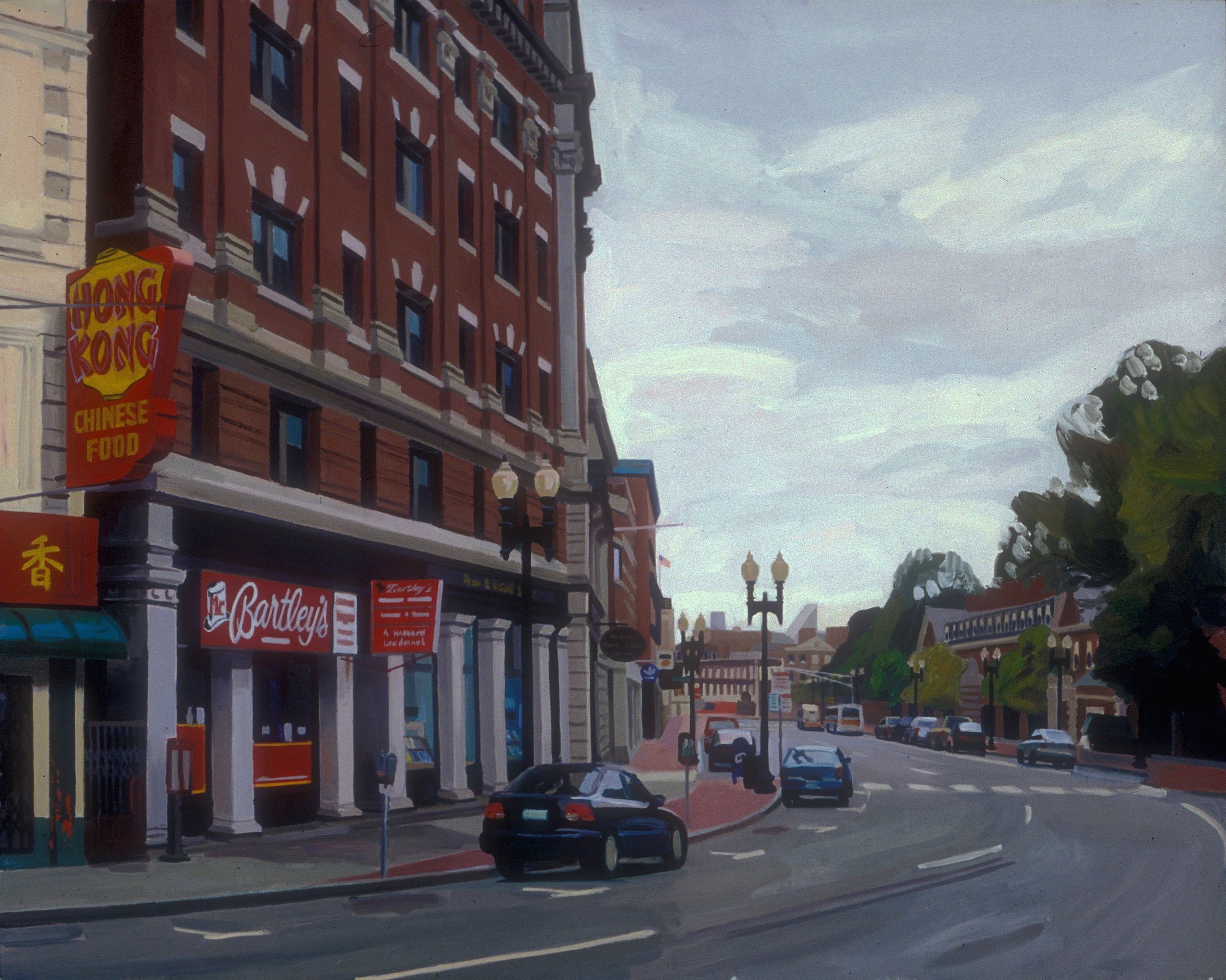  Harvard Square  40x50”, oil on canvas, 2005   