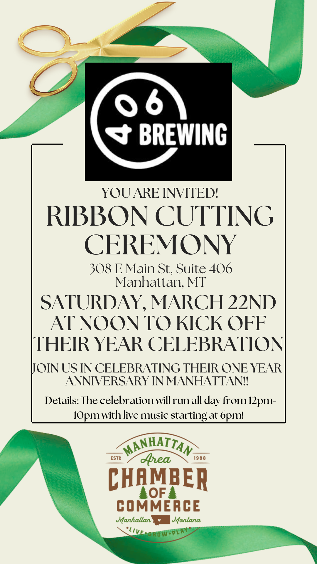 406 Brewing Company Ribbon Cutting Ceremony