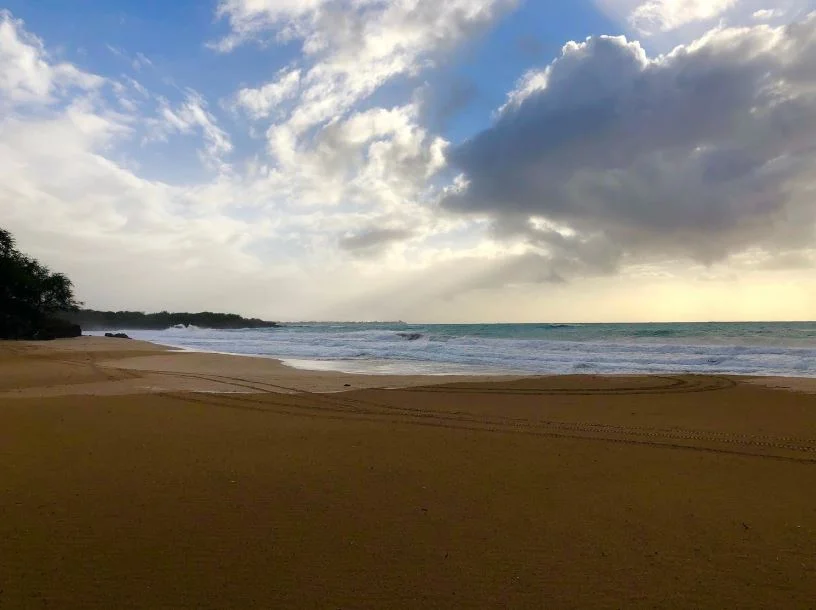 Hapuna Beach during a tropical storm