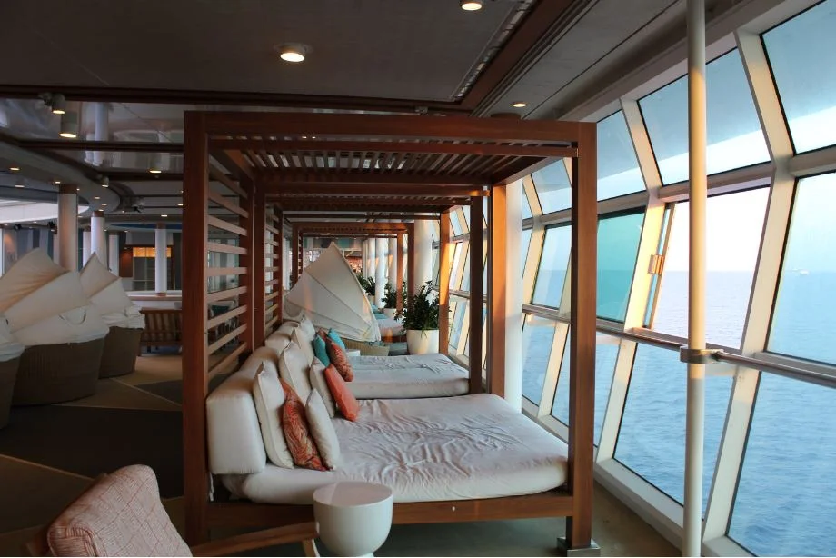 For some rest and relaxation check out the adult section of the ship. This is the ideal spot to hunker down and wait for your stateroom to be available.