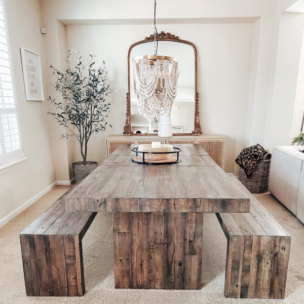 Top 15 Ranked Farmhouse Dining Tables, Emmerson Reclaimed Wood Expandable Dining Table Pine