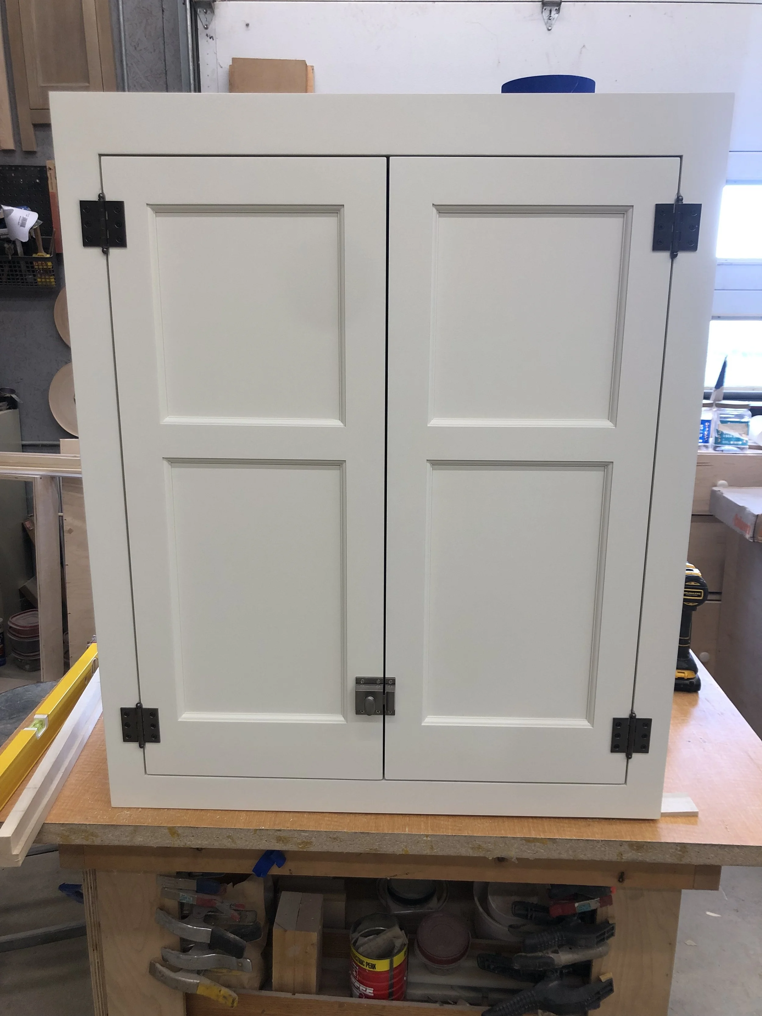 Authentic period hardware for Colonial bespoke cabinets - hand-forged iron hinges