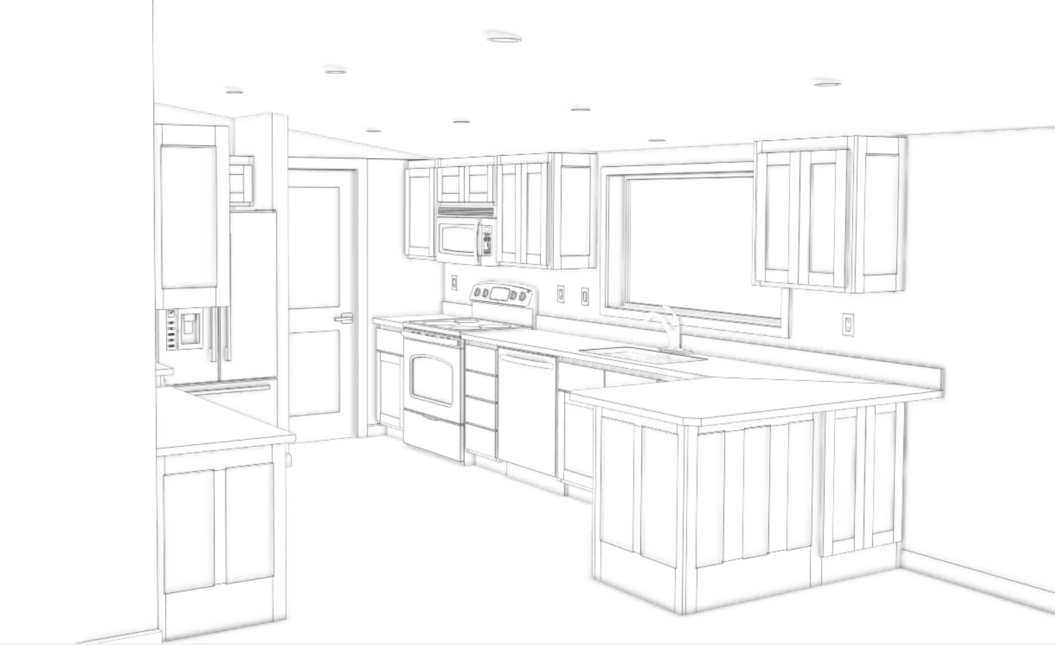 Custom cabinet shop drawings and hardwood species samples for colonial kitchen design consultation