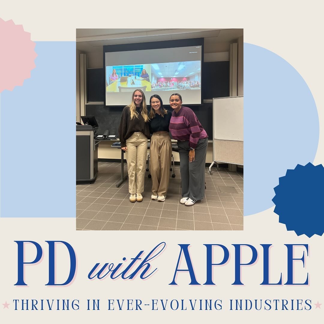 We kicked off our first Professional Development event last week presented by Apple on how to thrive in ever-evolving industries! 🌐

We gained insightful knowledge from these amazing ladies noting how to build strong relationships, navigating the un