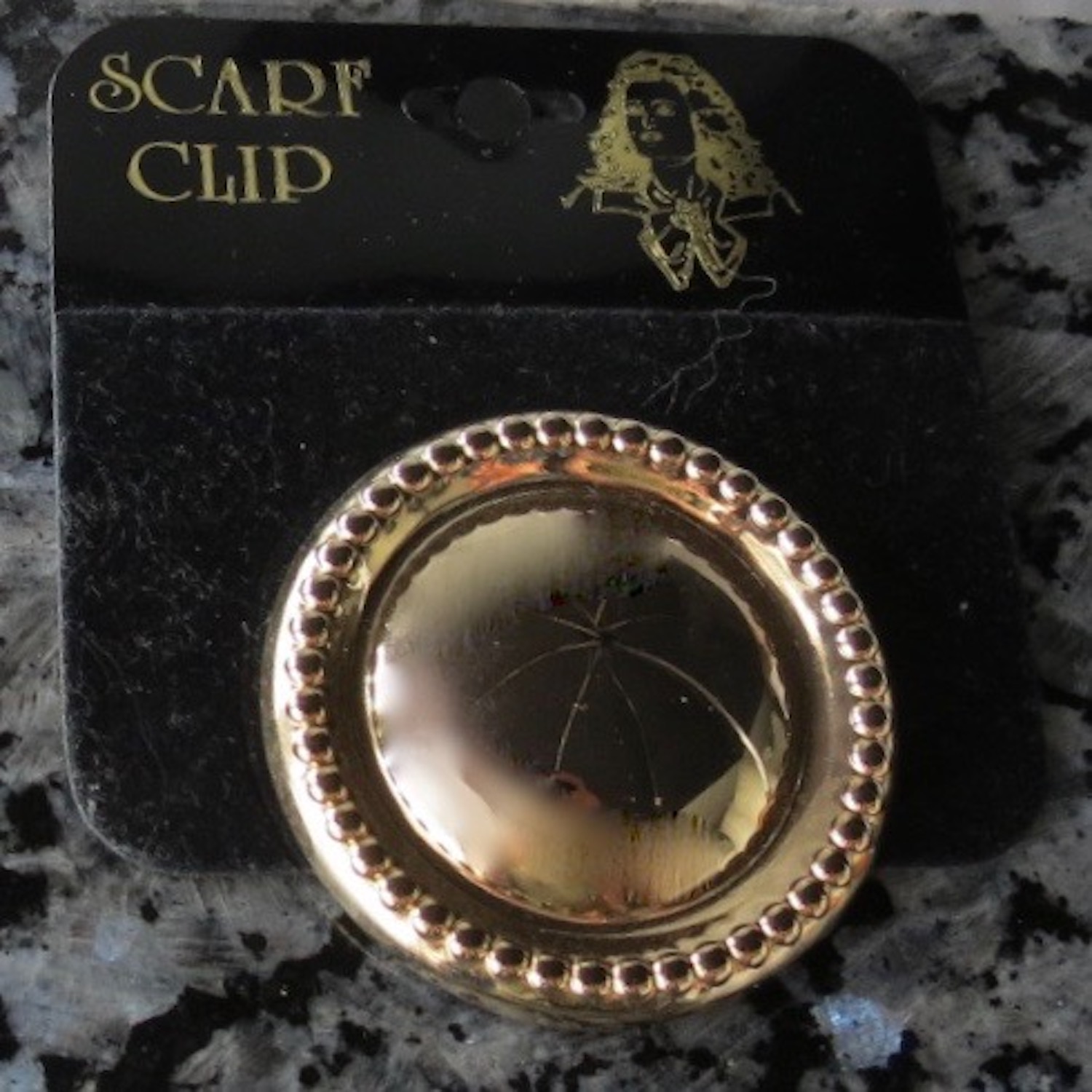 Jeri-Lou Carded Scarf Clip Gold Convex Disc